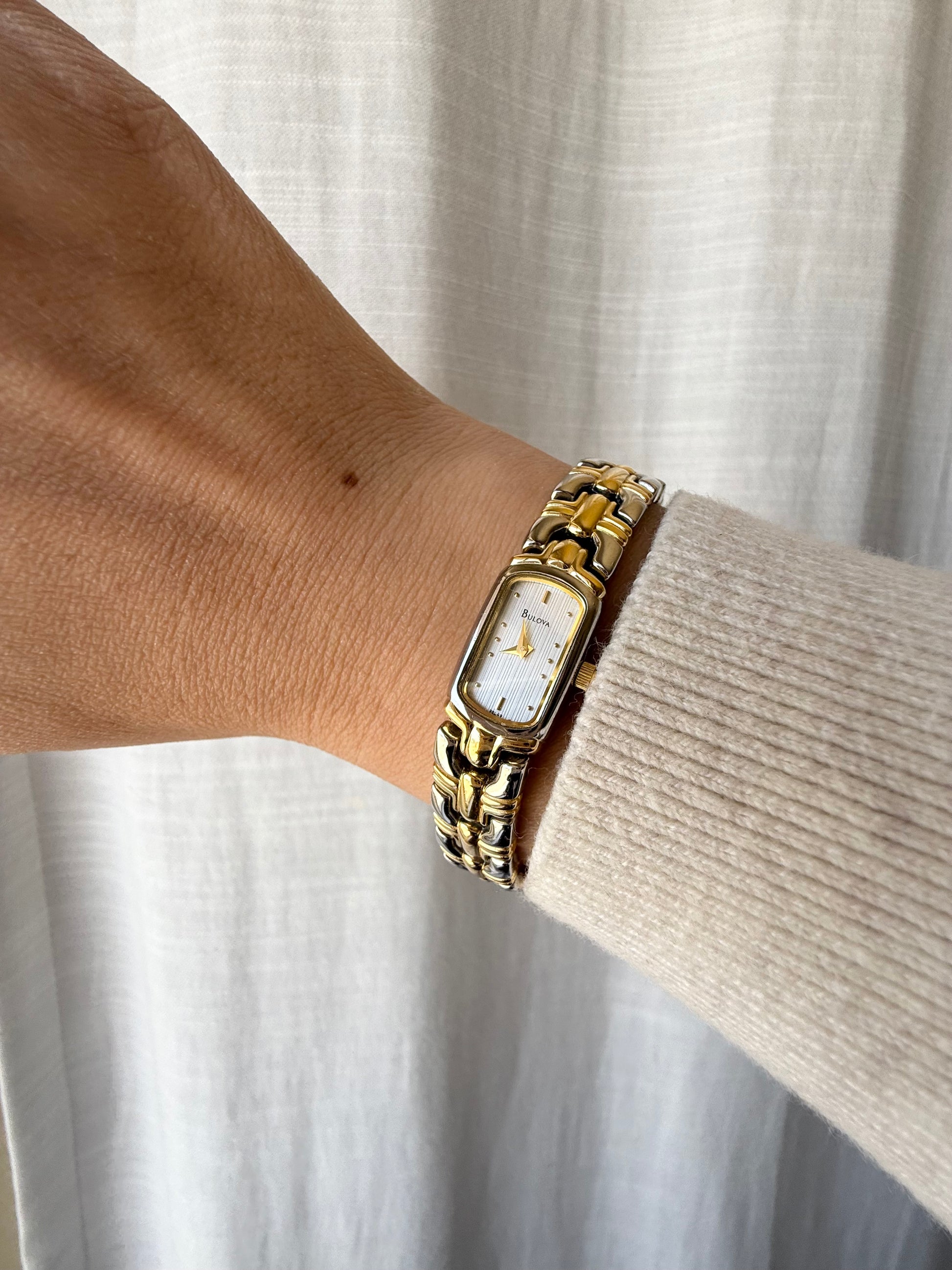 1996 Bulova Quartz Two Tone Bracelet Watch