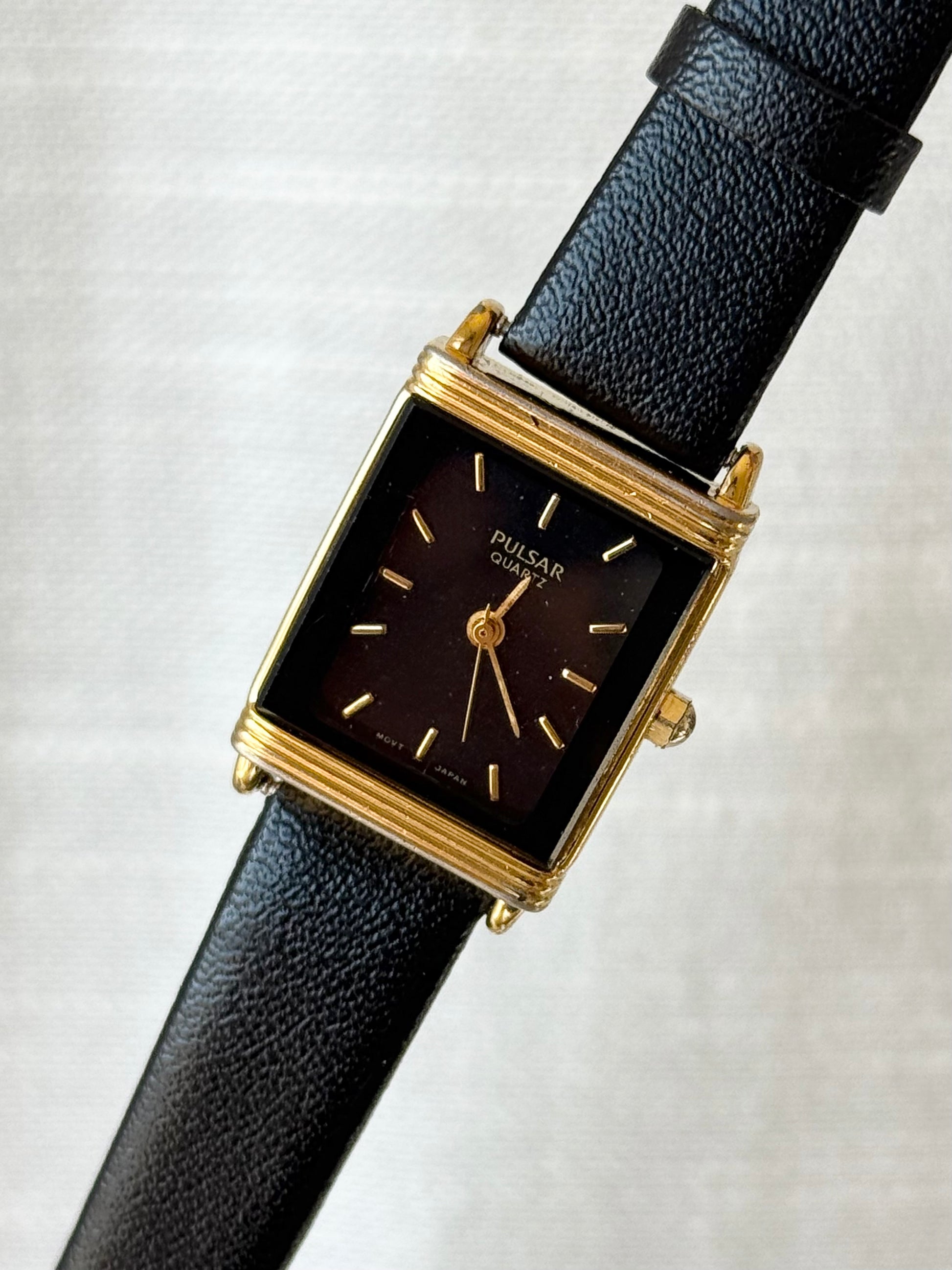 1980’s Pulsar by SEIKO Gold Tone Quartz Tank Watch