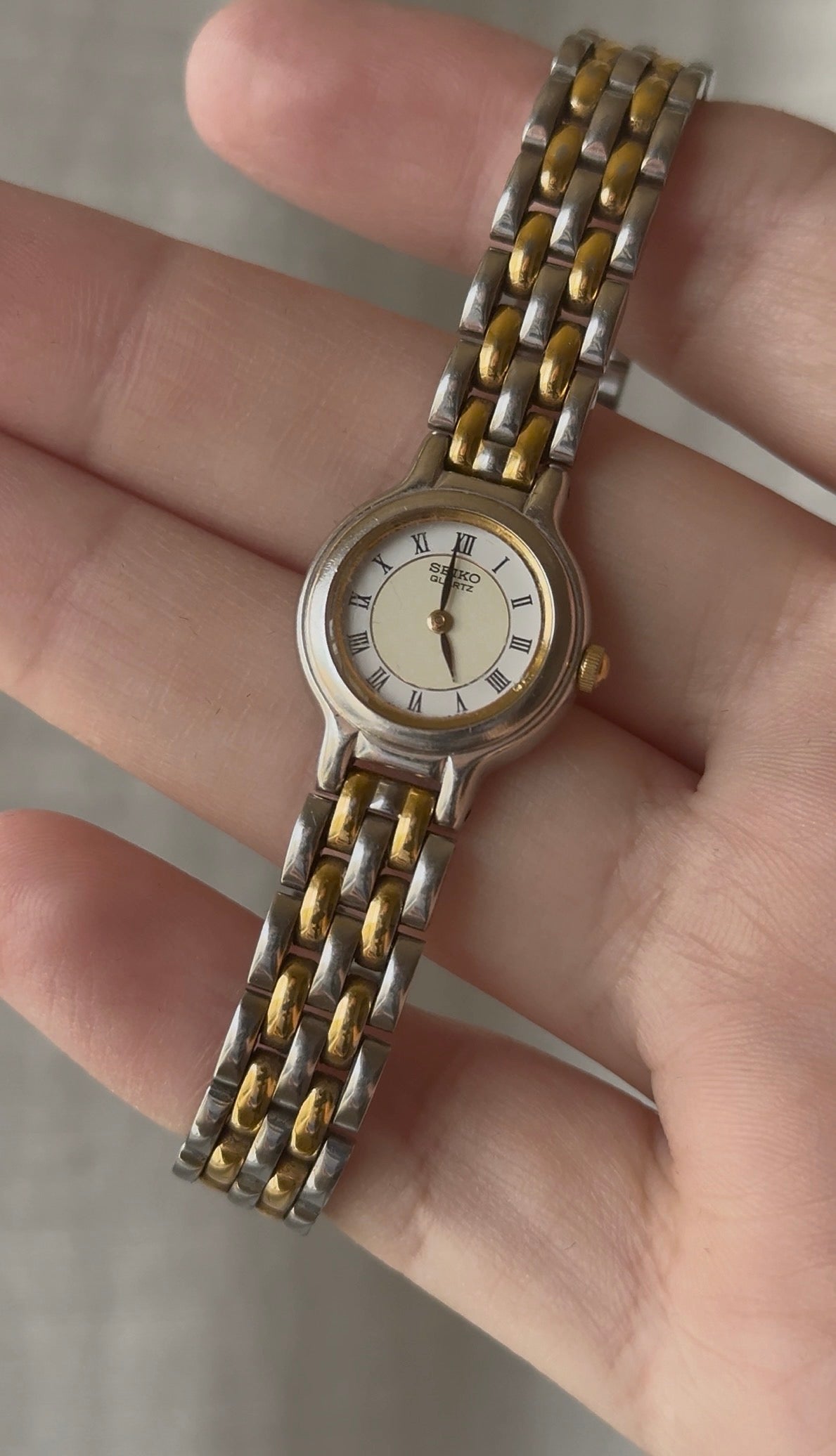 1991 Seiko Quartz Two Tone Roman Bracelet Watch
