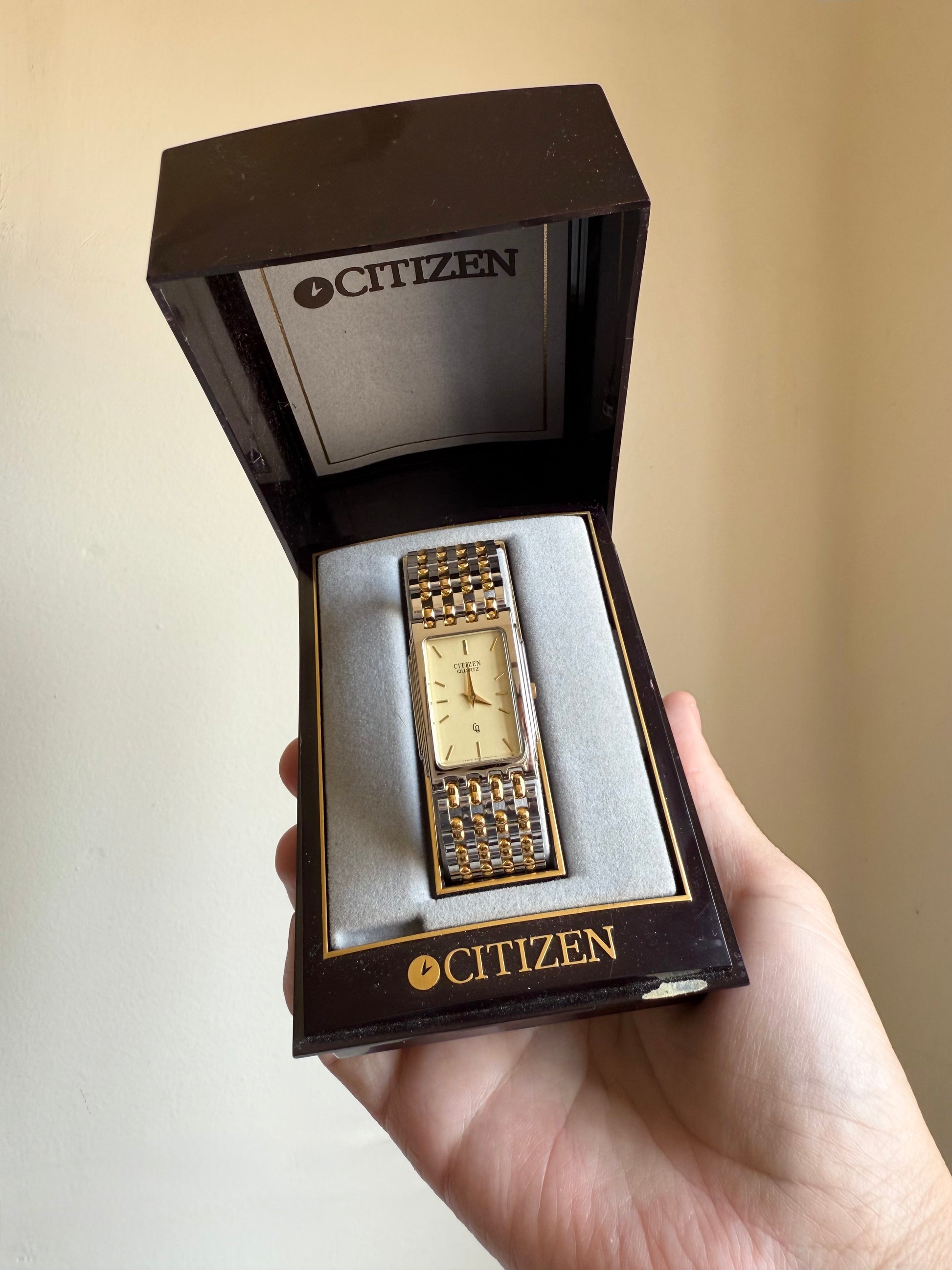 1980 Citizen CQ Two Tone Tank Watch