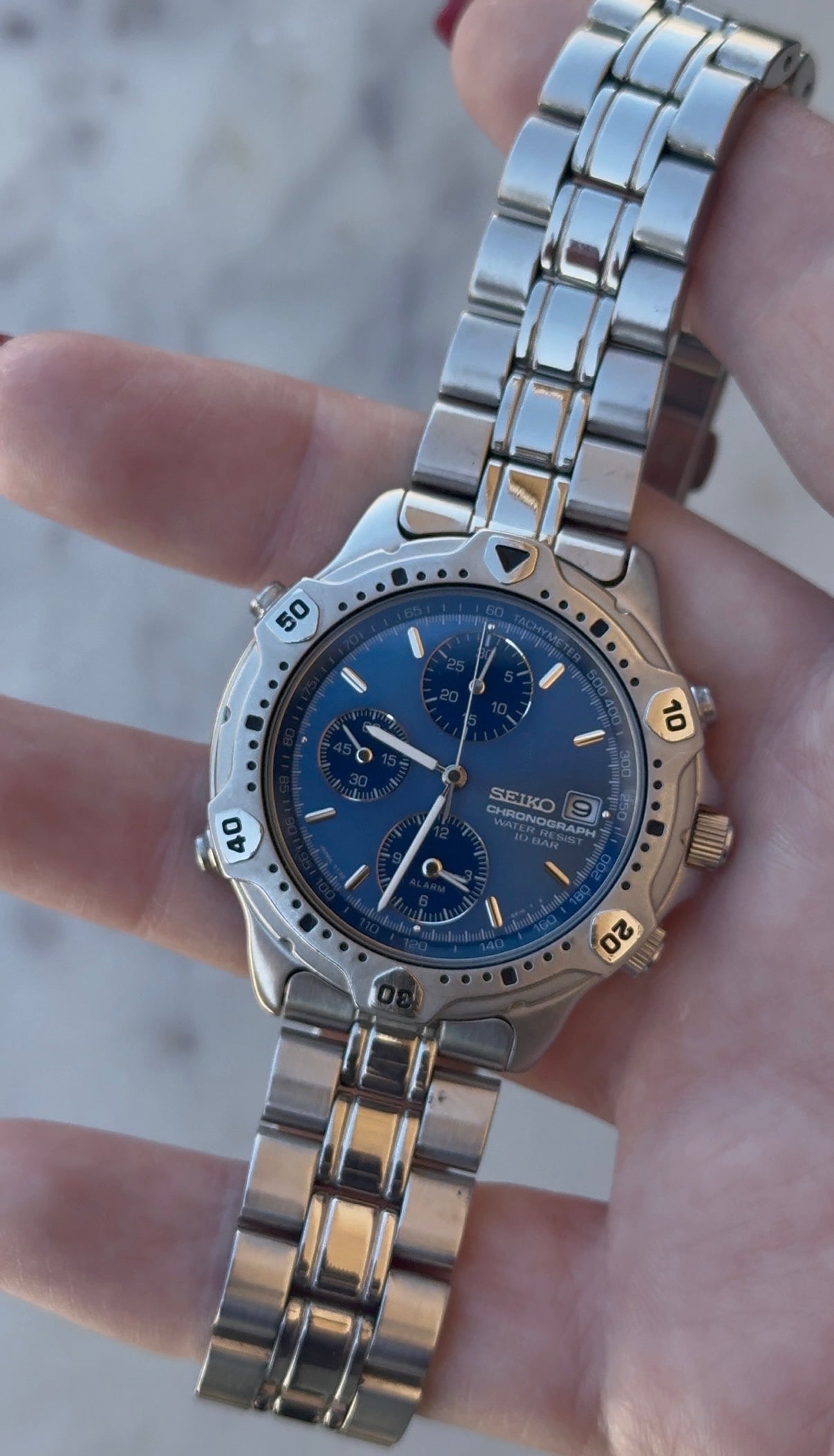 1991 Seiko Chronograph Date-Just Alarm Watch