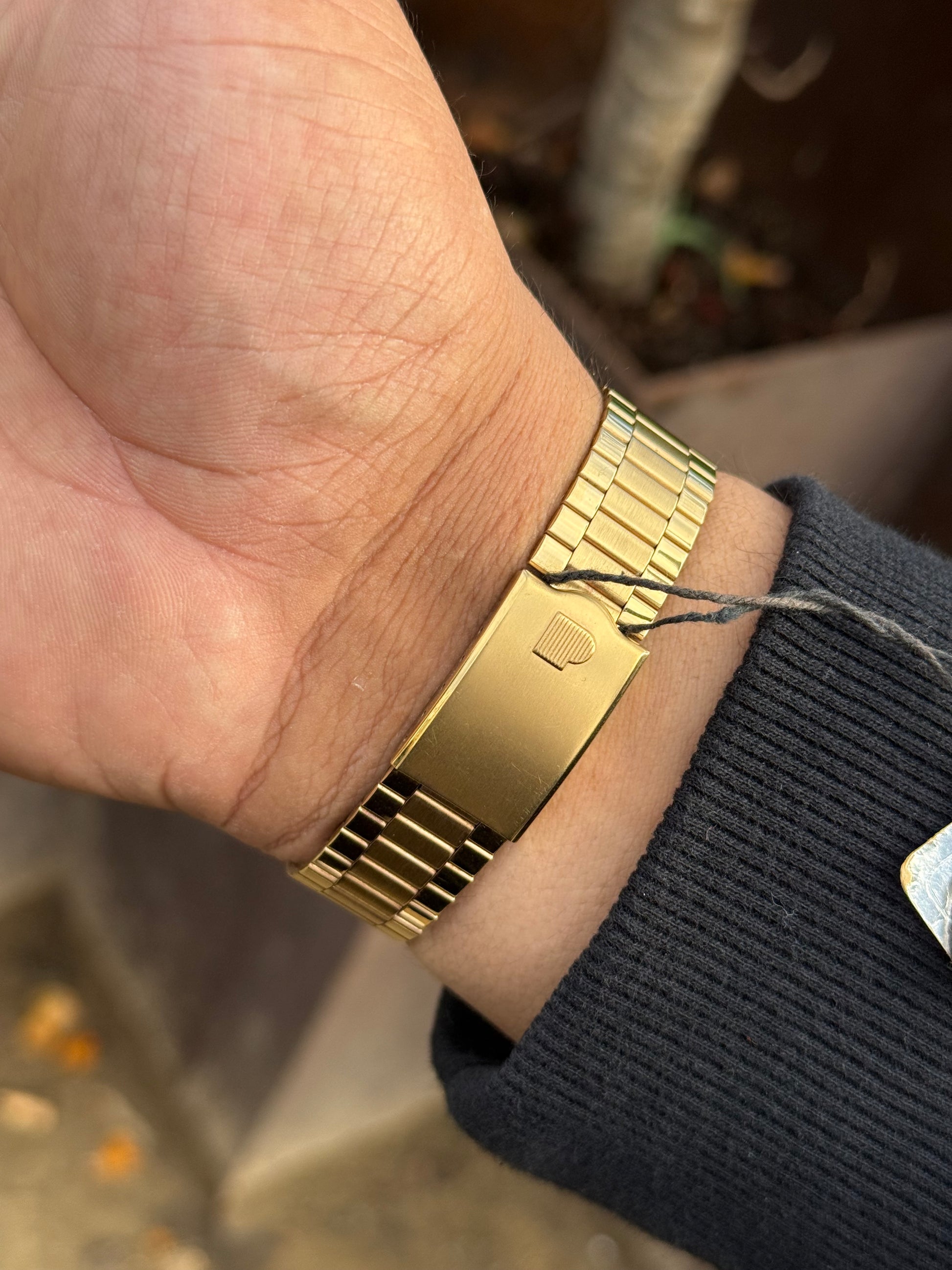 1981 Pulsar Quartz by SEIKO (NOS) Gold Tone Hexagon Watch