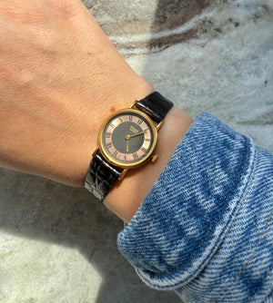 Vintage Pulsar Two Tone Roman Dial Gold Tone Quartz Watch