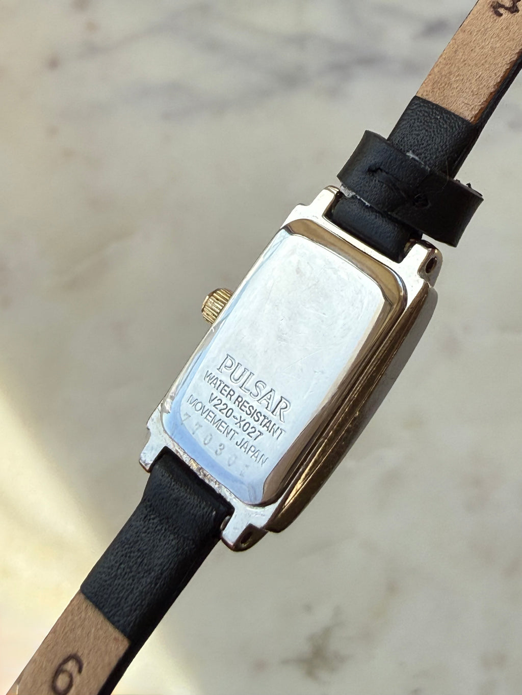 1997 Pulsar Quartz V220 By SEIKO Two Tone Baguette Tank Watch