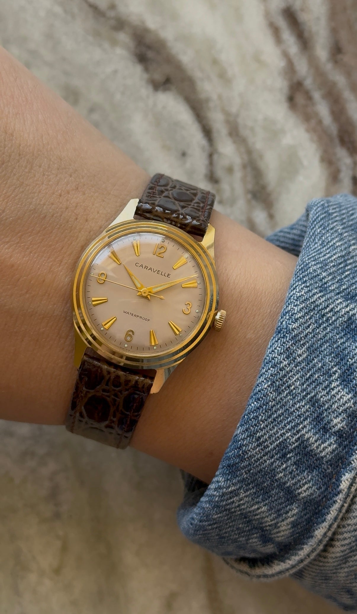 1965 Caravelle by BULOVA Gold Tone Mechanical Dress Watch