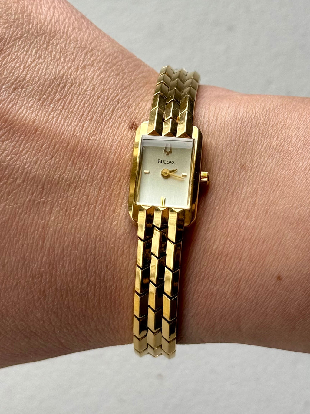 2003 Bulova Gold Tone Tank Watch