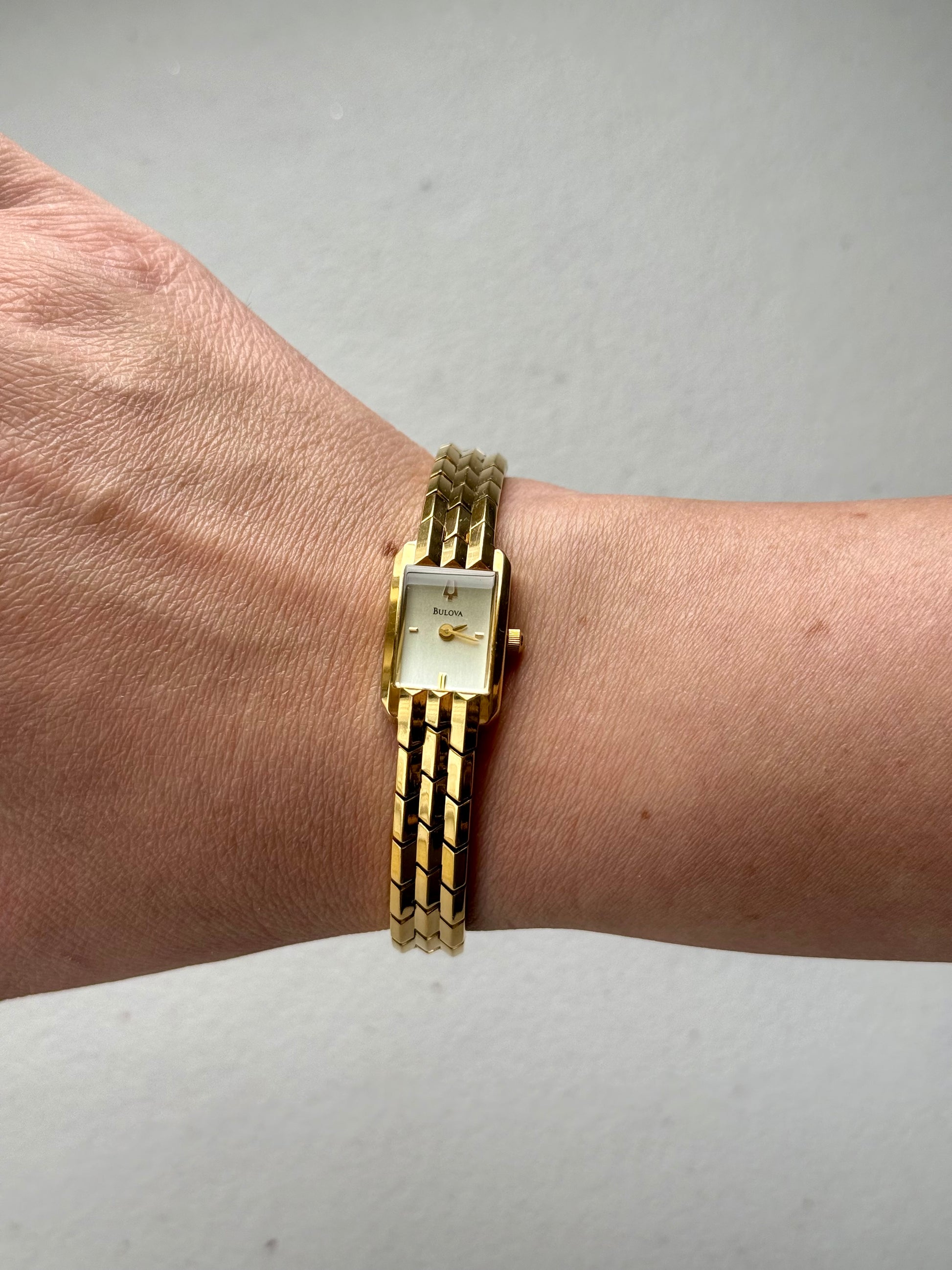 2003 Bulova Gold Tone Tank Watch