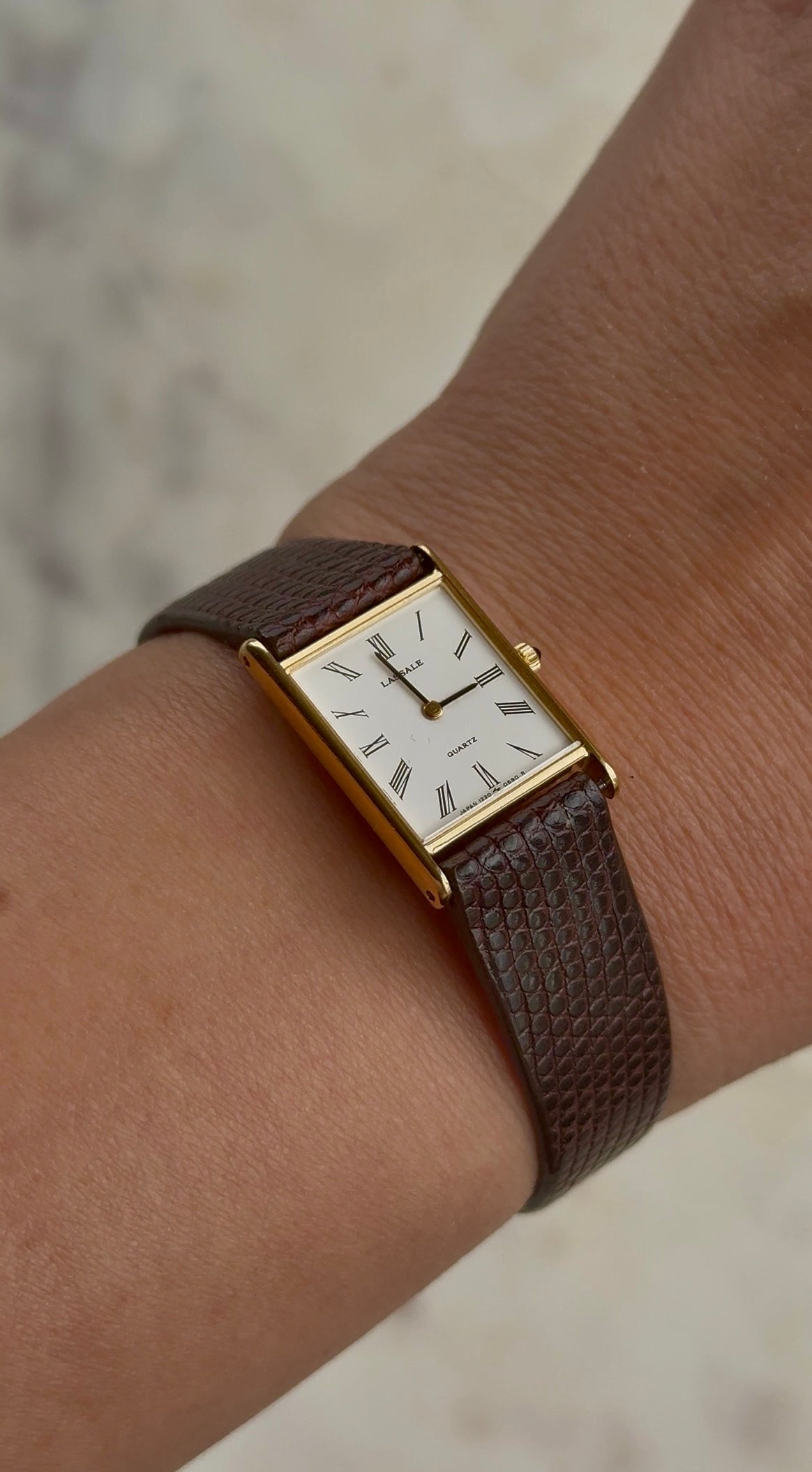 1988 Lassale Quartz By SEIKO Roman “Fax” Tank Watch