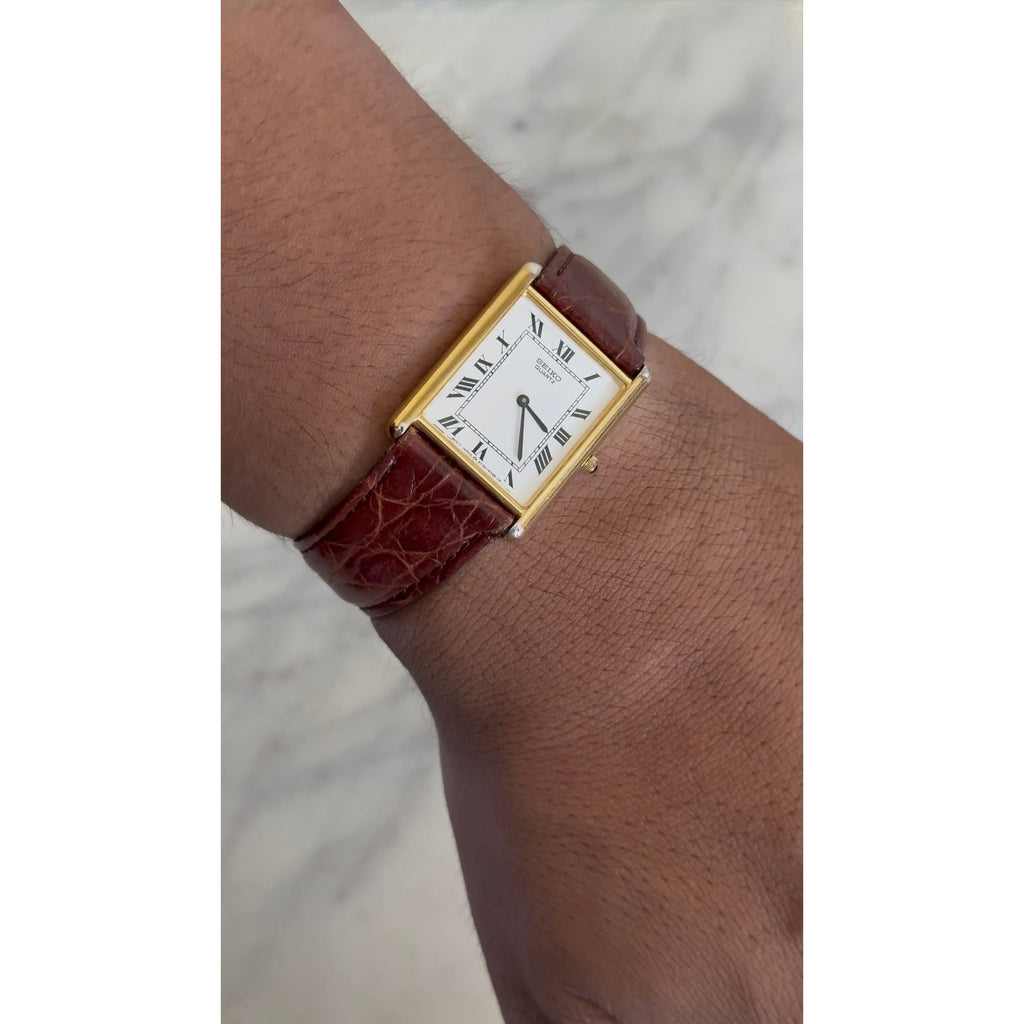 1989 Seiko Quartz Roman Tank Watch