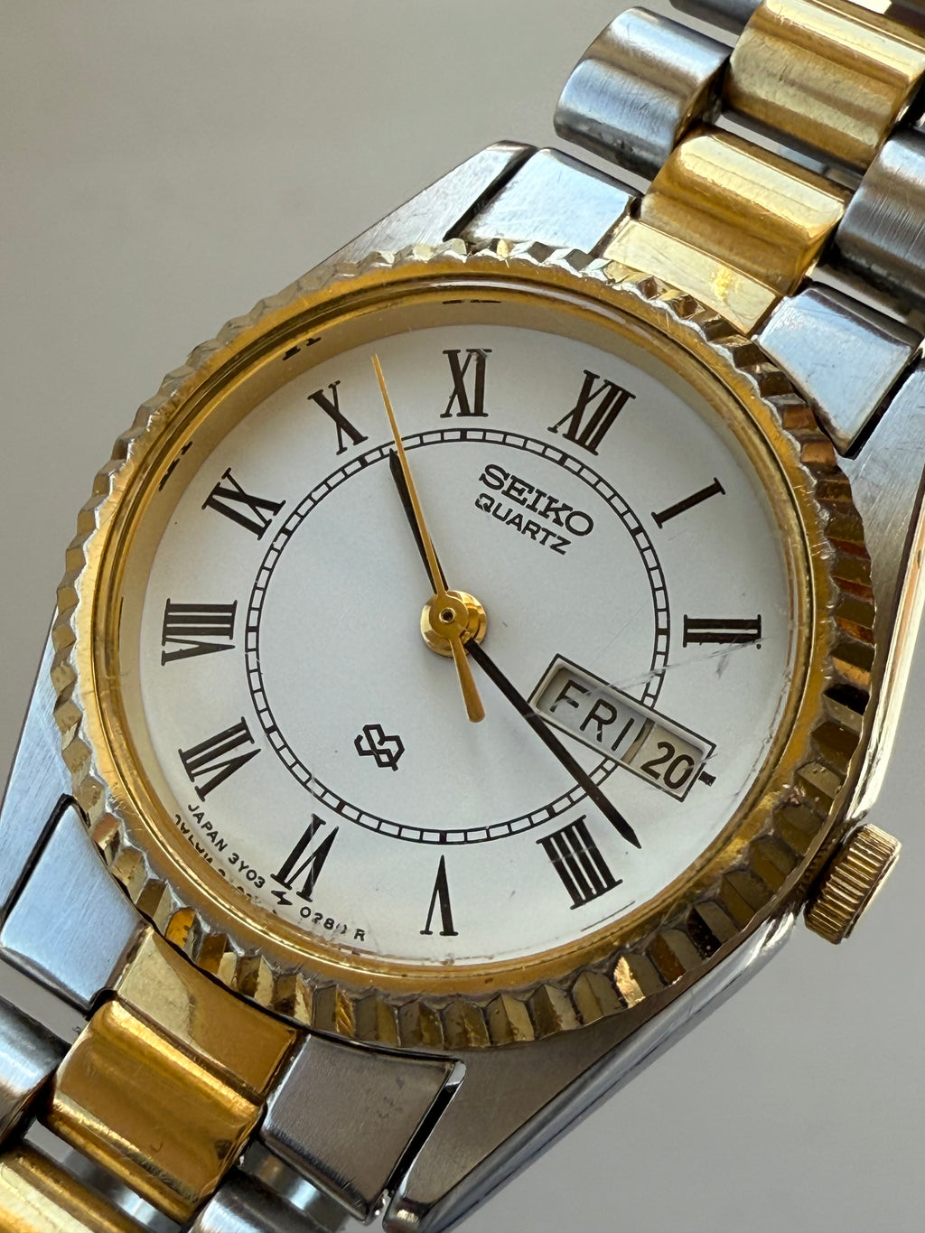 1990 Seiko Quartz “Presidential” Buckley Two Tone Day Date Watch