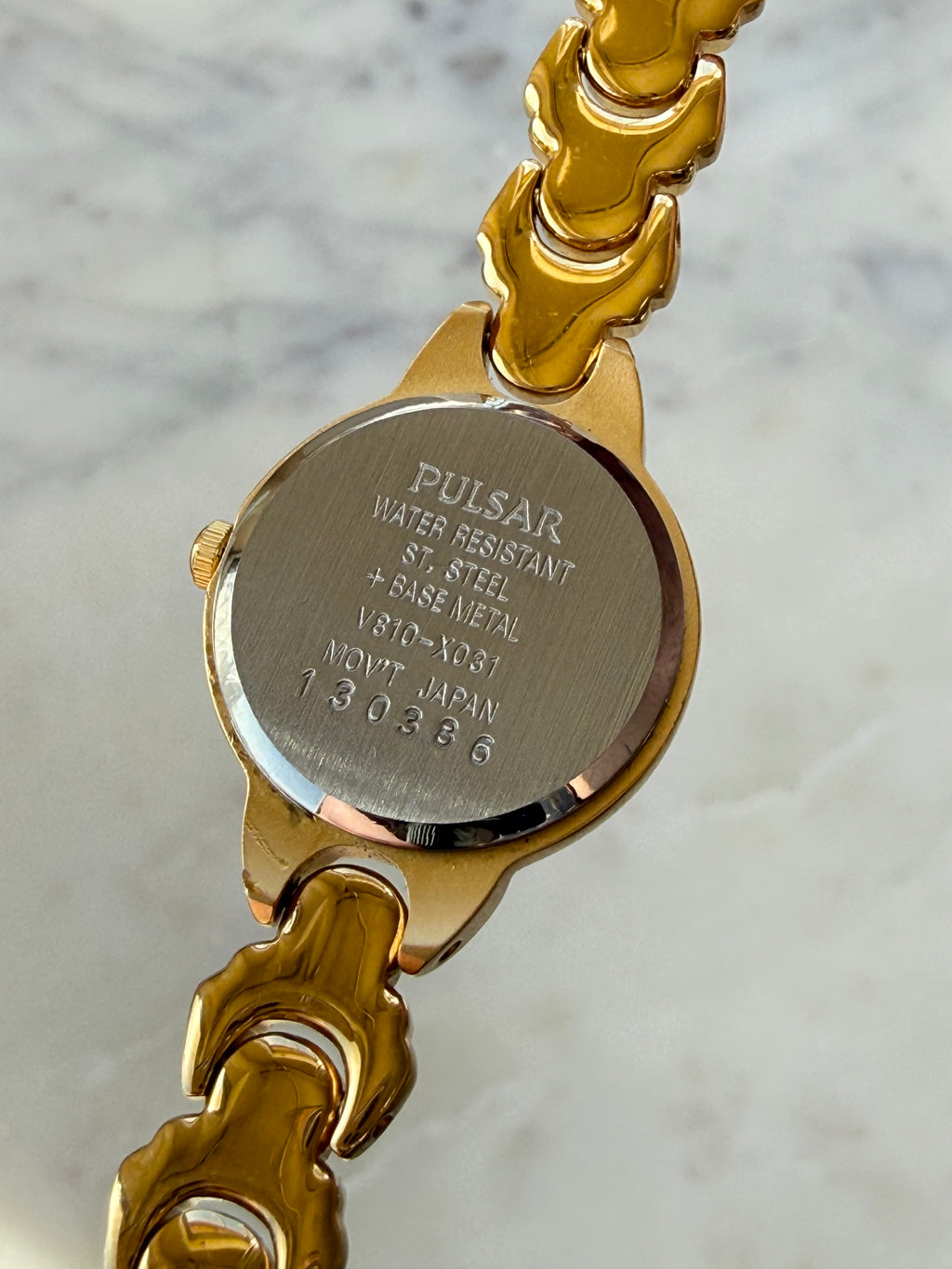 1991 Pulsar By SEIKO Gold Tone Bracelet Watch