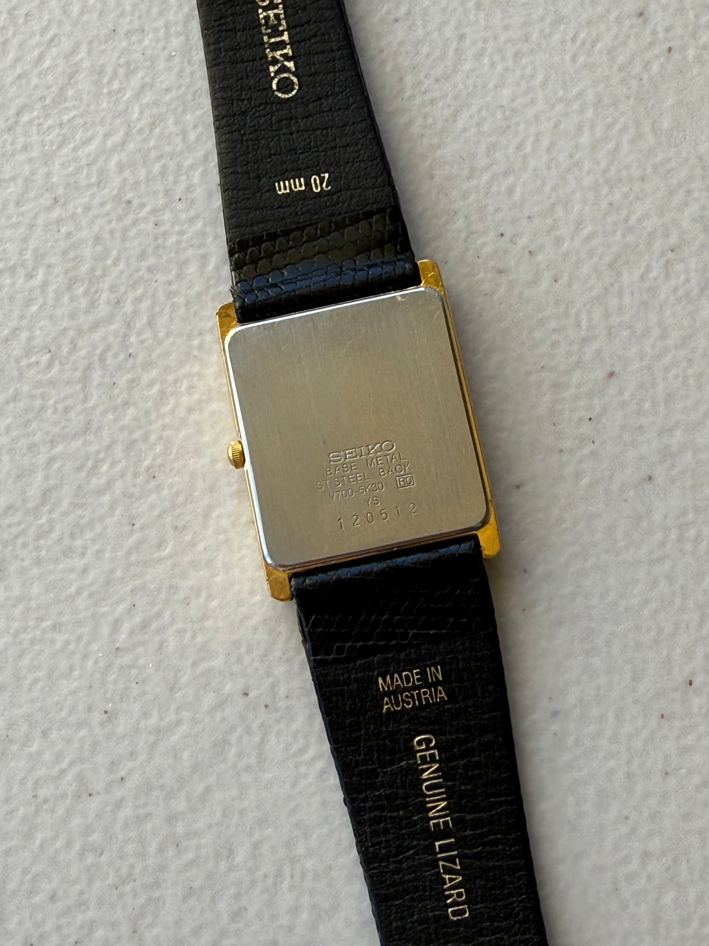 1991 Seiko Quartz Gold Tone Tank Watch