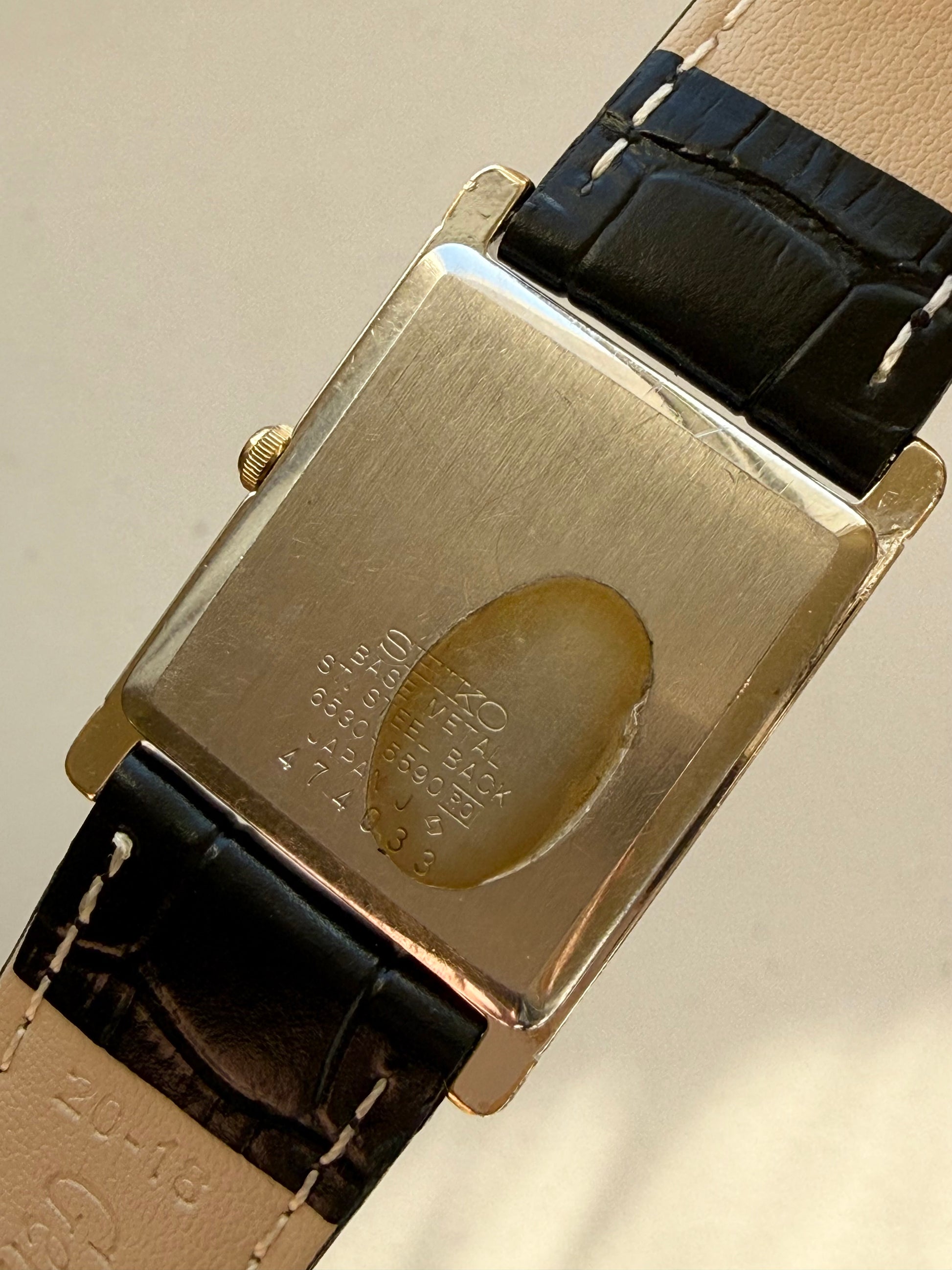 1984 Seiko Quartz Two Tone Roman Tank Watch
