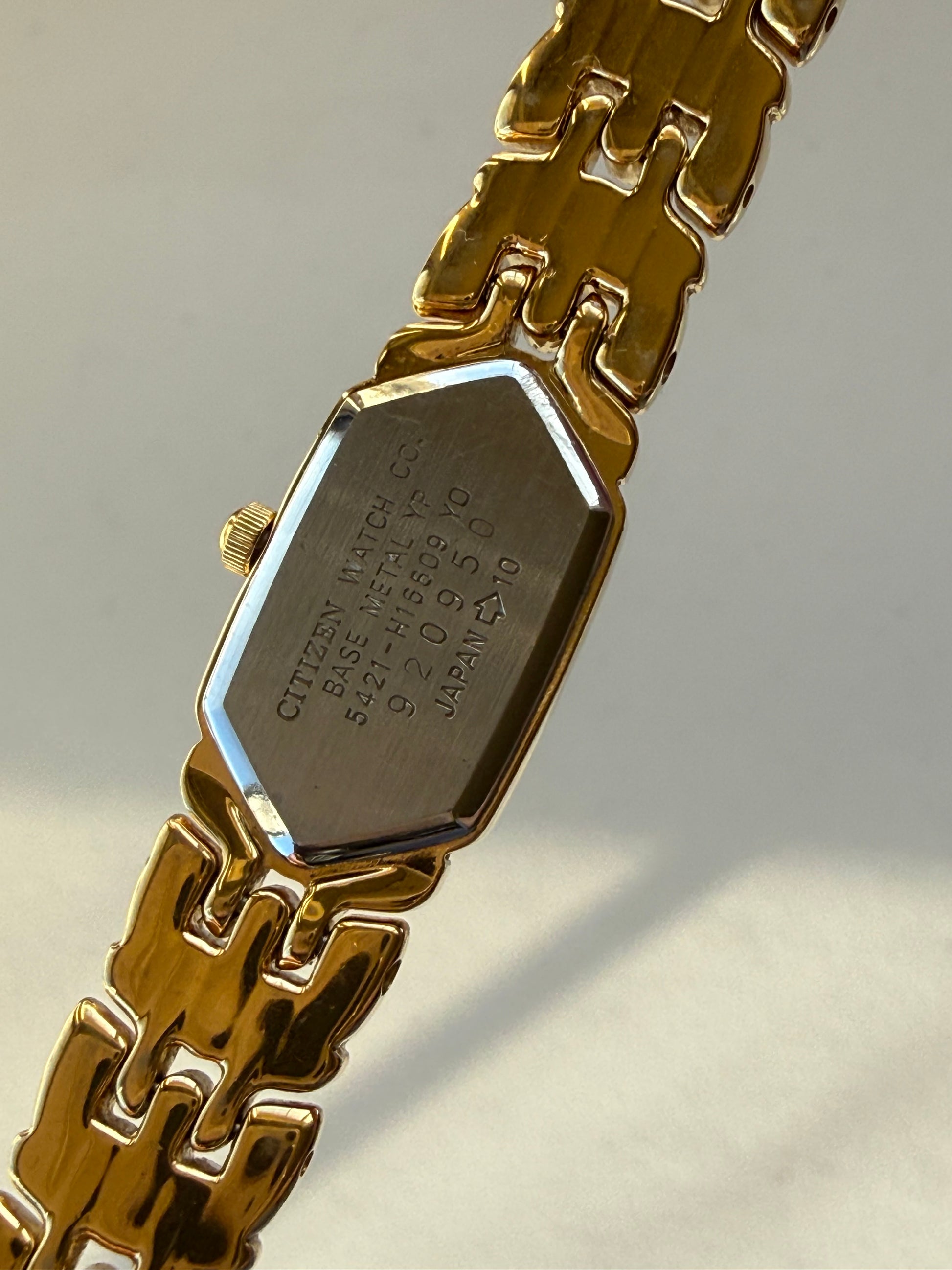 1980’s Citizen Elegance Gold Tone Hexagon Bracelet Watch
