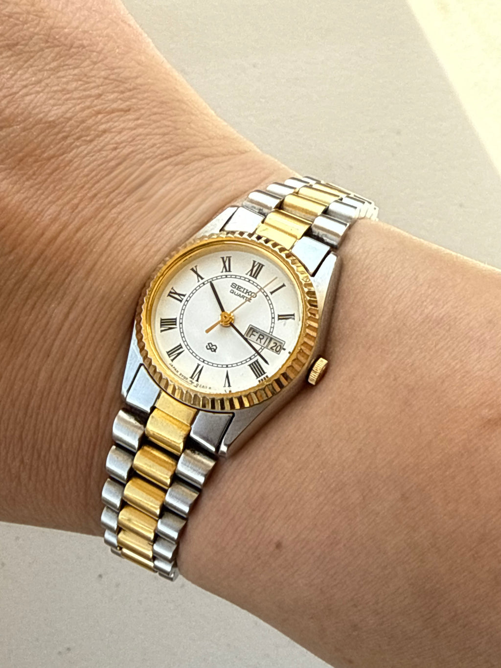 1990 Seiko Quartz “Presidential” Buckley Two Tone Day Date Watch