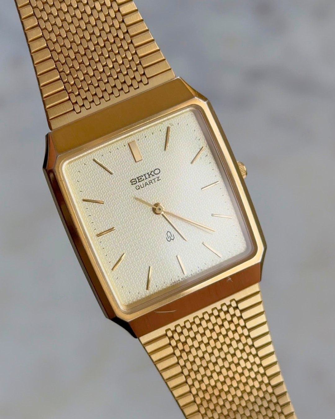 1983 Seiko Quartz "Seagull" Gold Plated Tank Watch