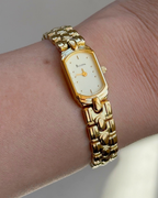 1997 Bulova Tonneau Gold Tone Bracelet Watch