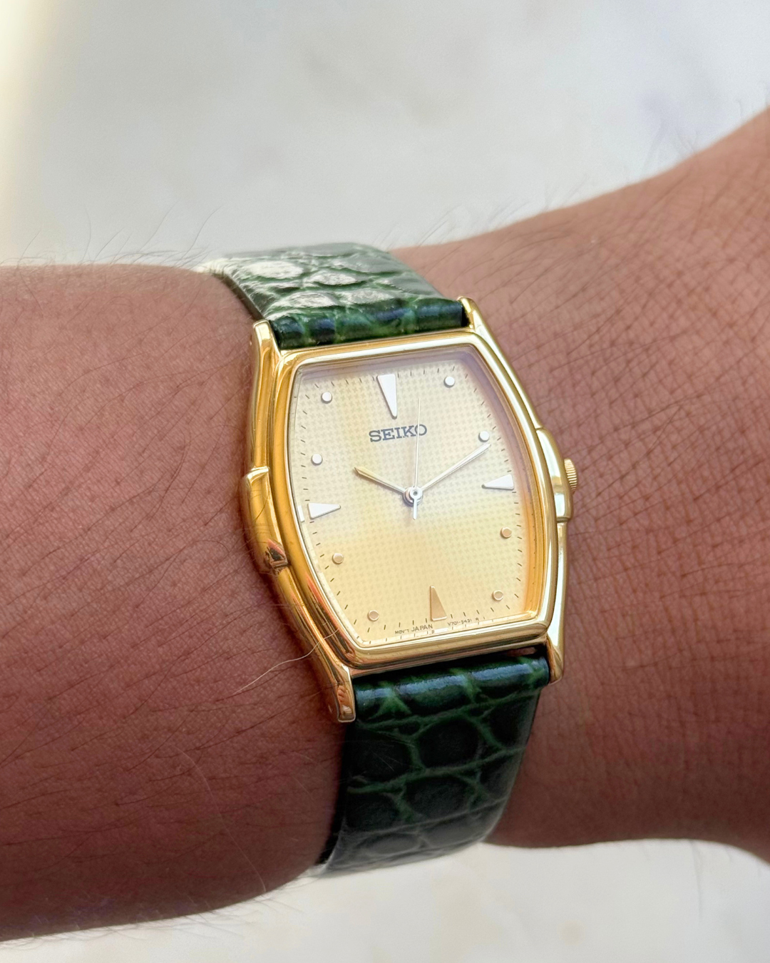 1988 Seiko Gold Tone Tonneau Watch