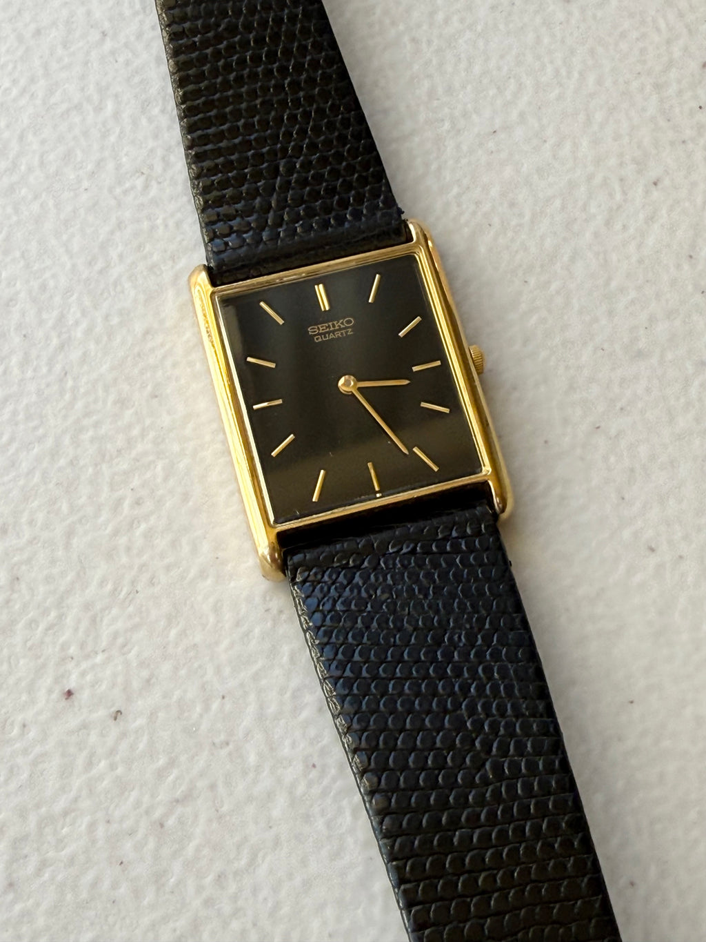 1991 Seiko Quartz Gold Tone Tank Watch