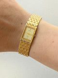1997 Pulsar Quartz By SEIKO Gold Tone Tank Watch