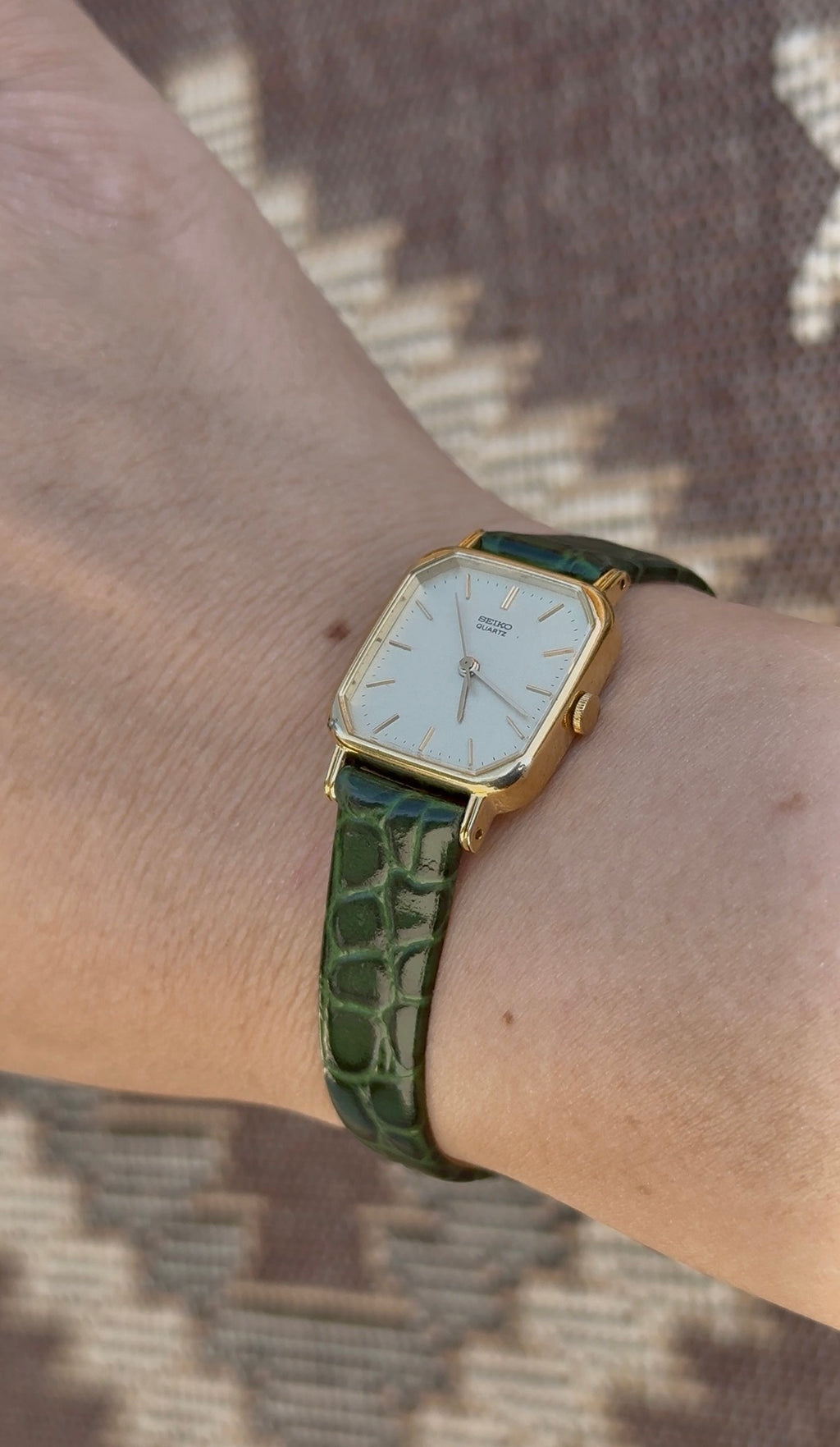 1982 Seiko Quartz Gold Plated Tank Watch