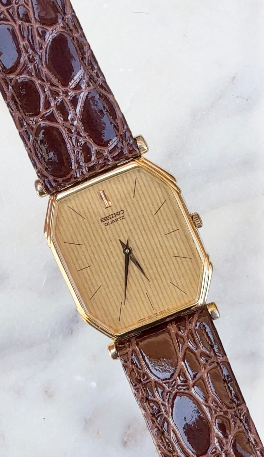1984 Seiko Quartz Gold Plated Octagon Tank Watch