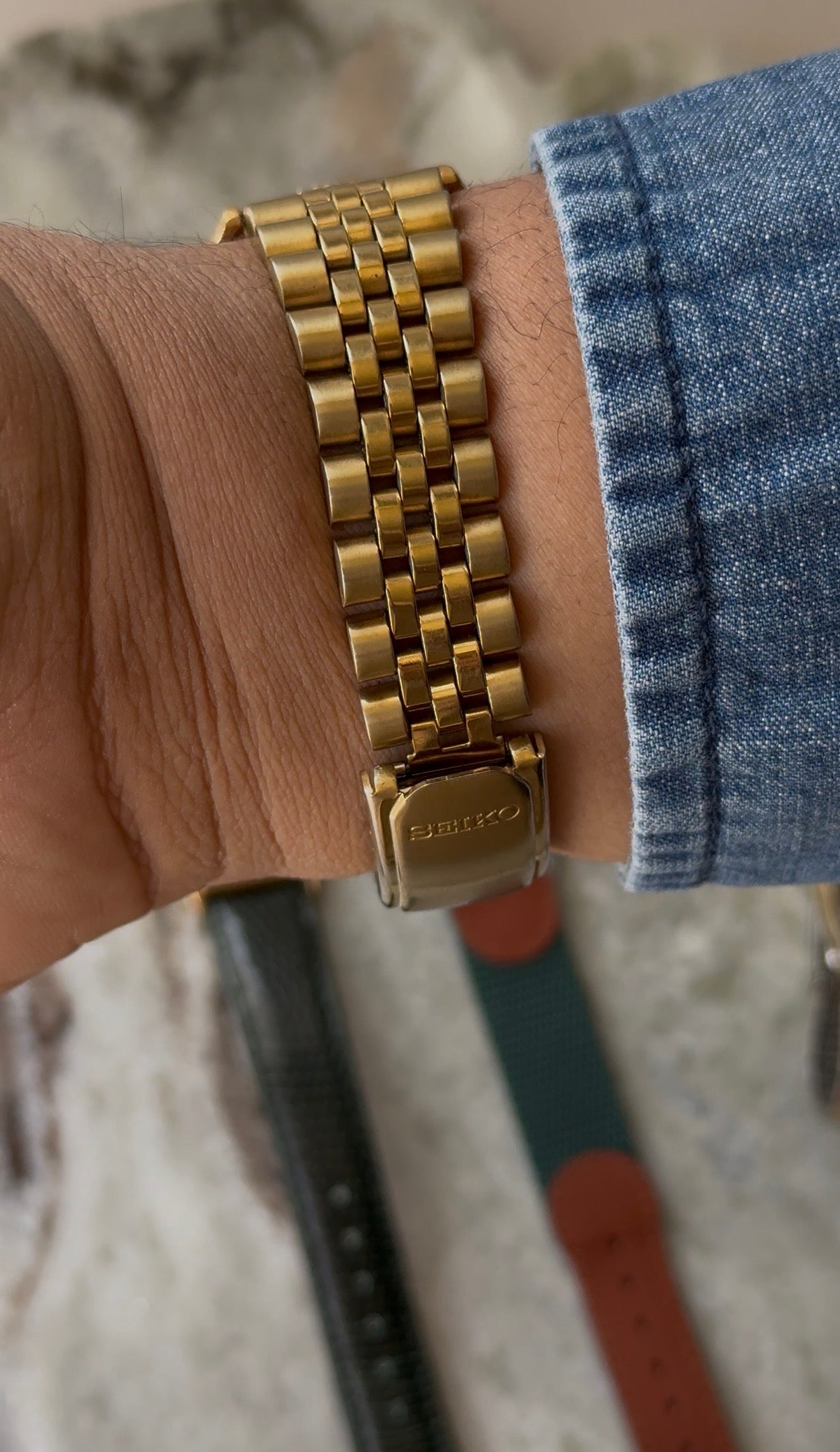 1996 Seiko Quartz “President” Day-Date Gold Tone Watch