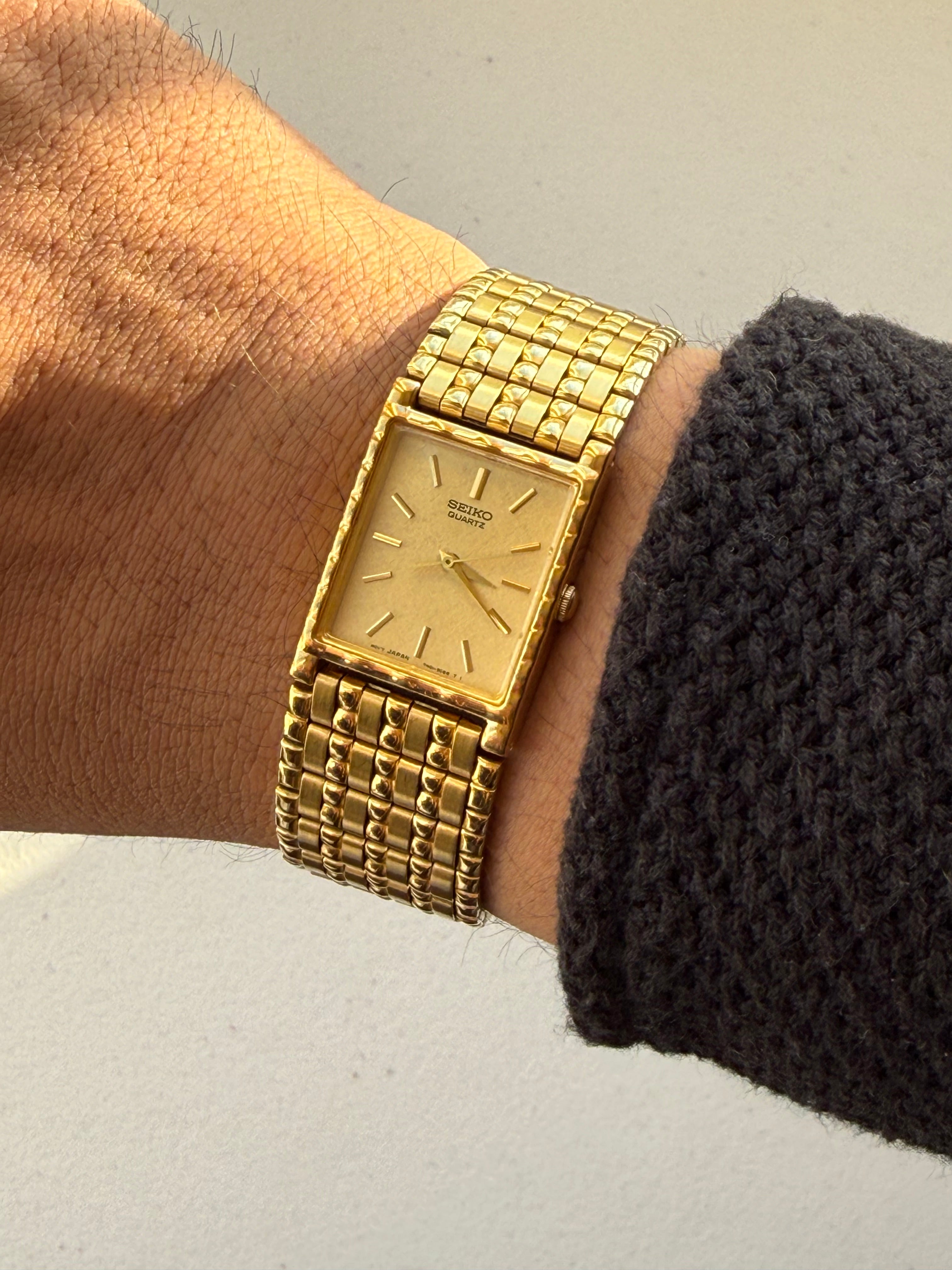1988 Seiko Quartz Gold Tone Tank Watch