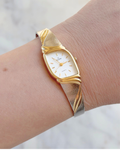 1980's Elgin Quartz Two Tone Asymmetrical Watch