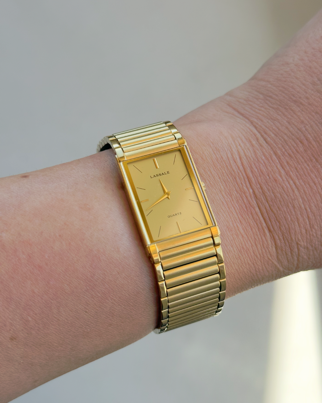 1986 Seiko Lassale Quartz Gold Tone Tank Watch
