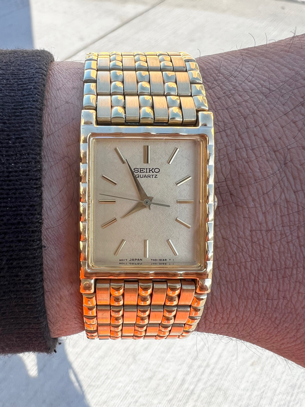 1988 Seiko Quartz Gold Tone Tank Watch