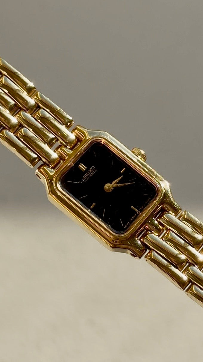 1991 Seiko Quartz Gold Tone Tank Watch