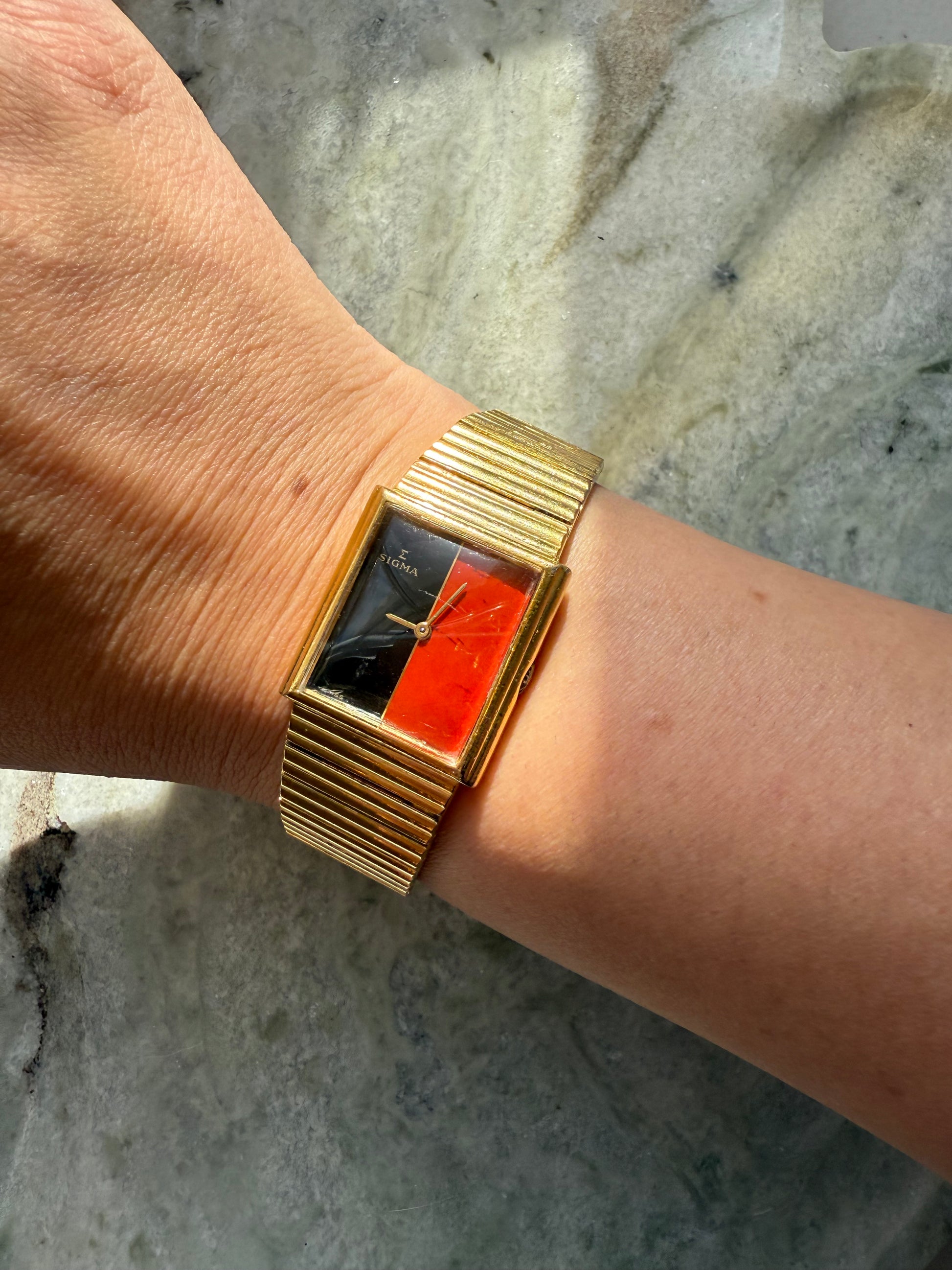 1970s Sigma Swiss Mechanical Tank Watch