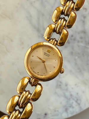 1995 Seiko Quartz Gold Tone Bracelet Watch