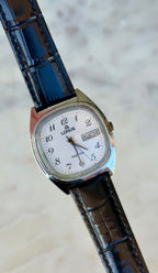 1980’s Seiko Lorus Quartz Day Date TV Dial Watch