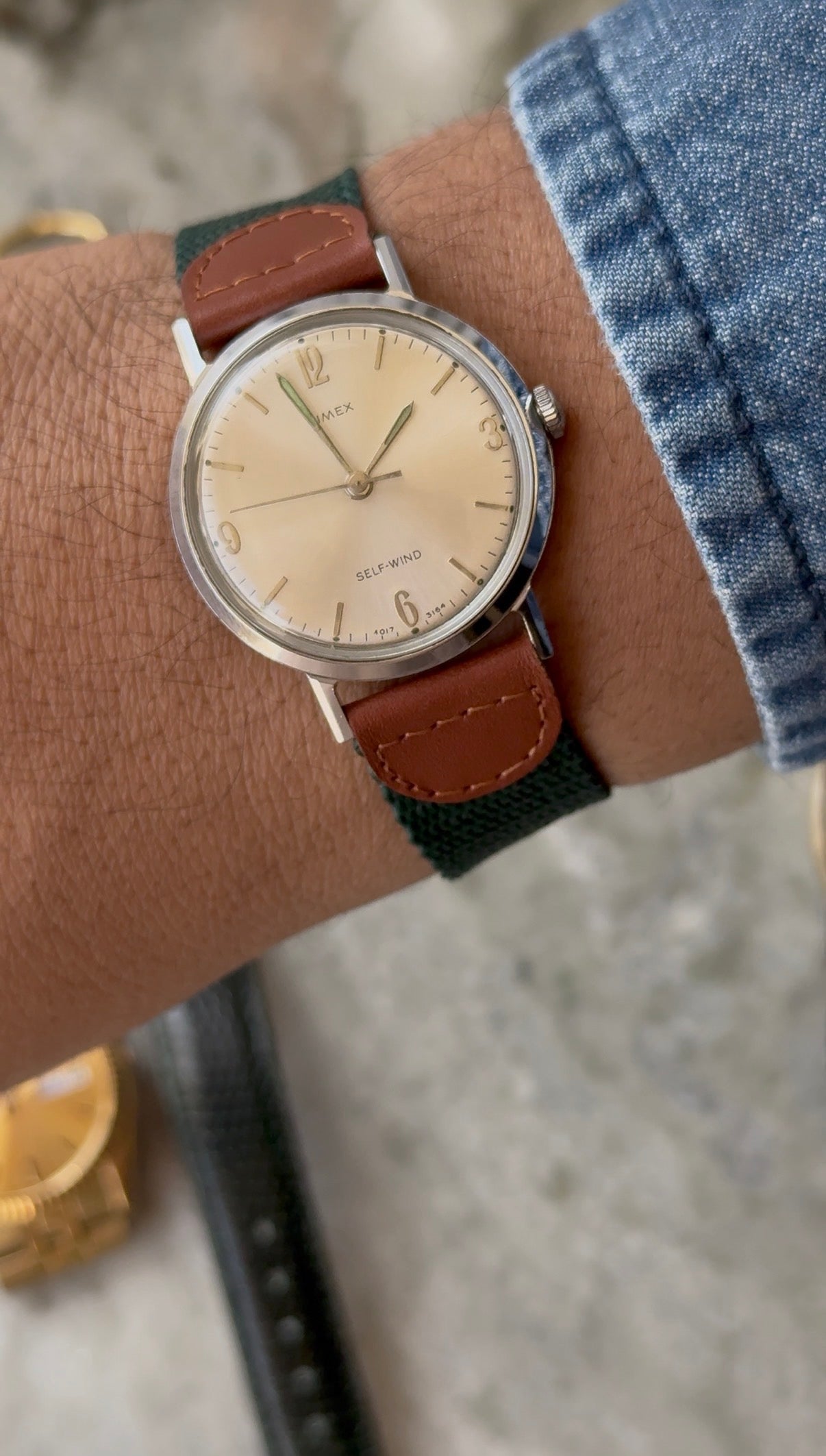 1964 Timex Self Wind Silver Tone Watch
