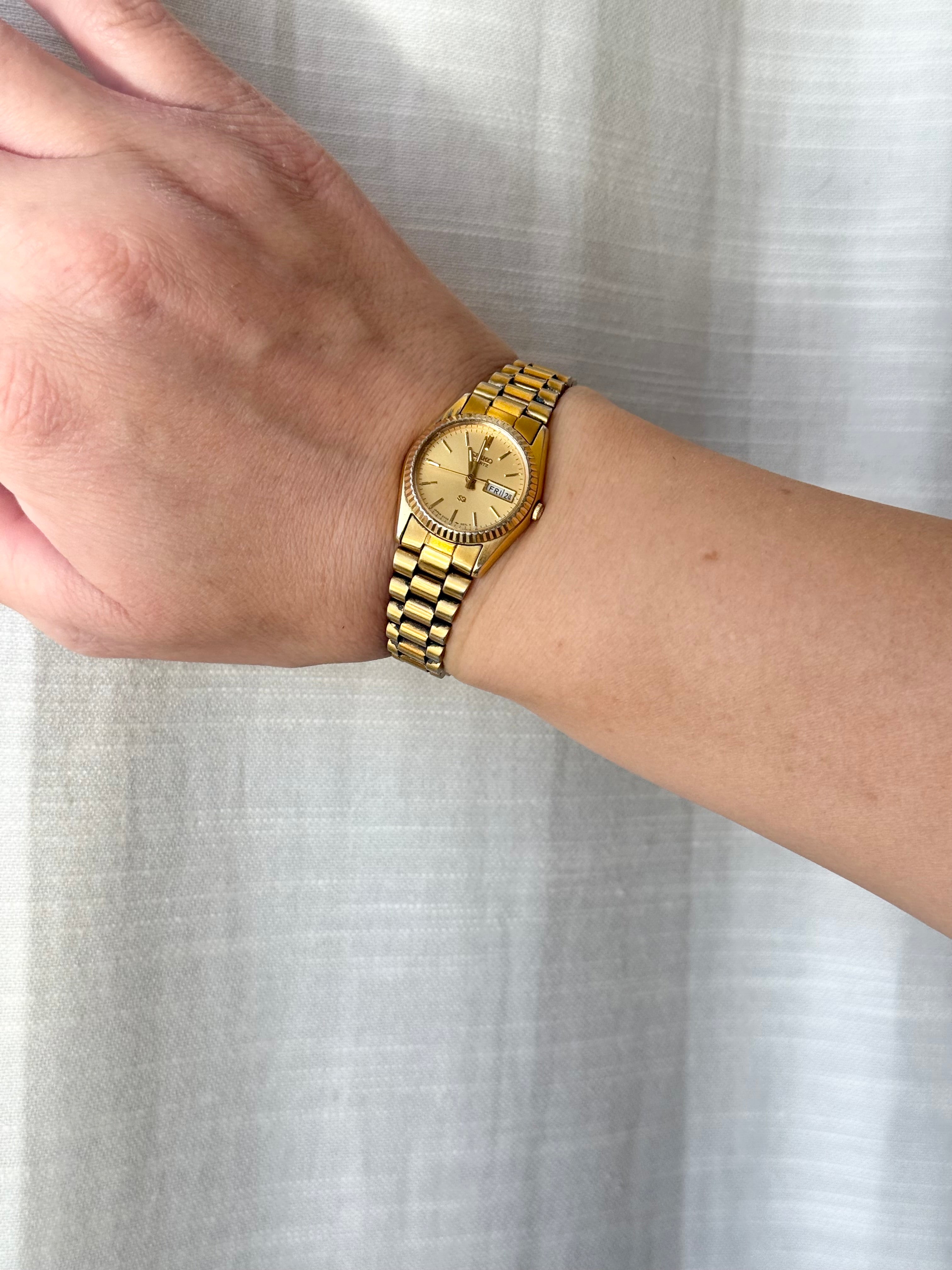 1991 Seiko Quartz “President” Gold Tone Watch – River Moons Vintage