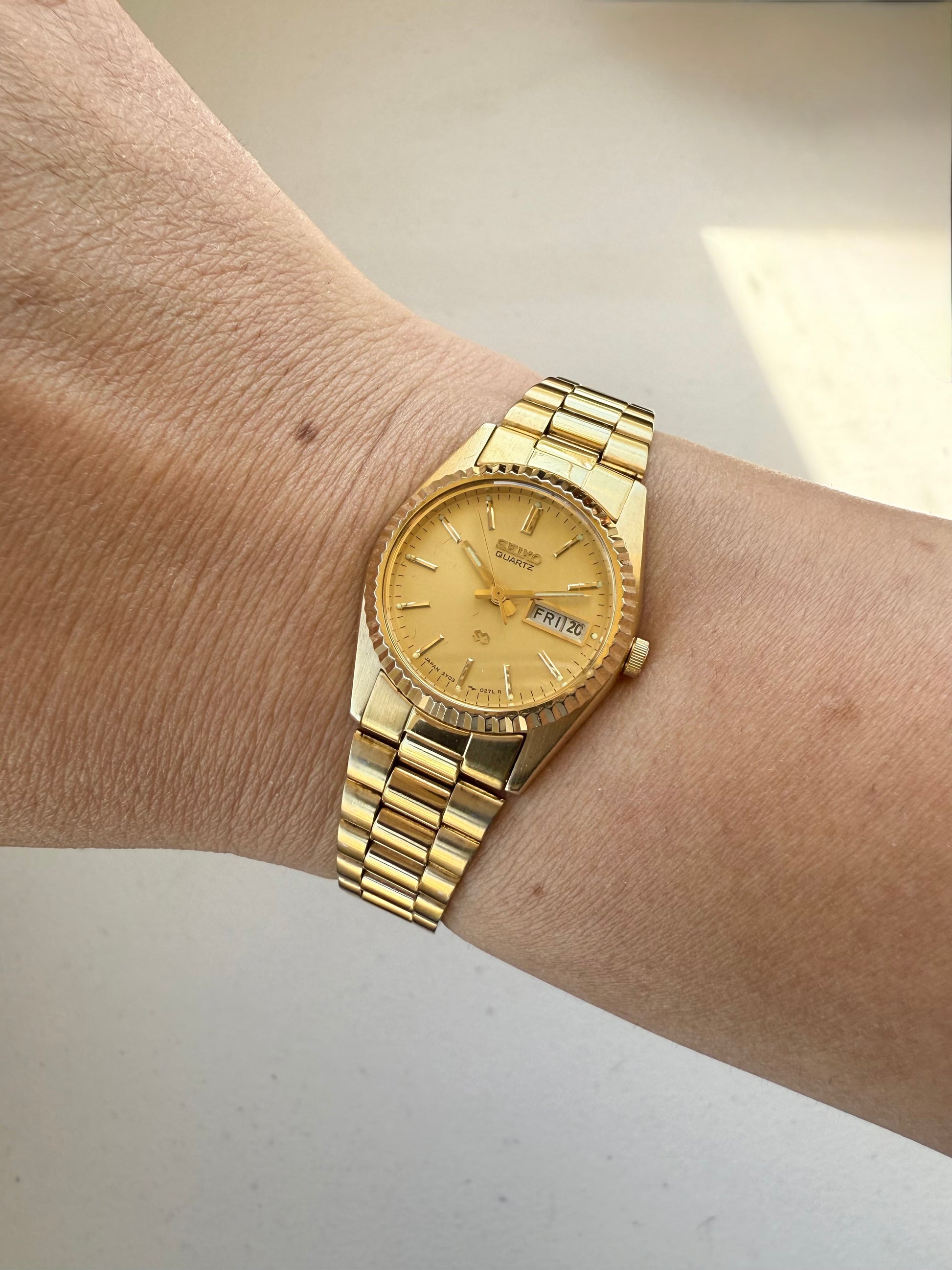 1989 Seiko Quartz SQ Gold Tone “Presidential” Watch