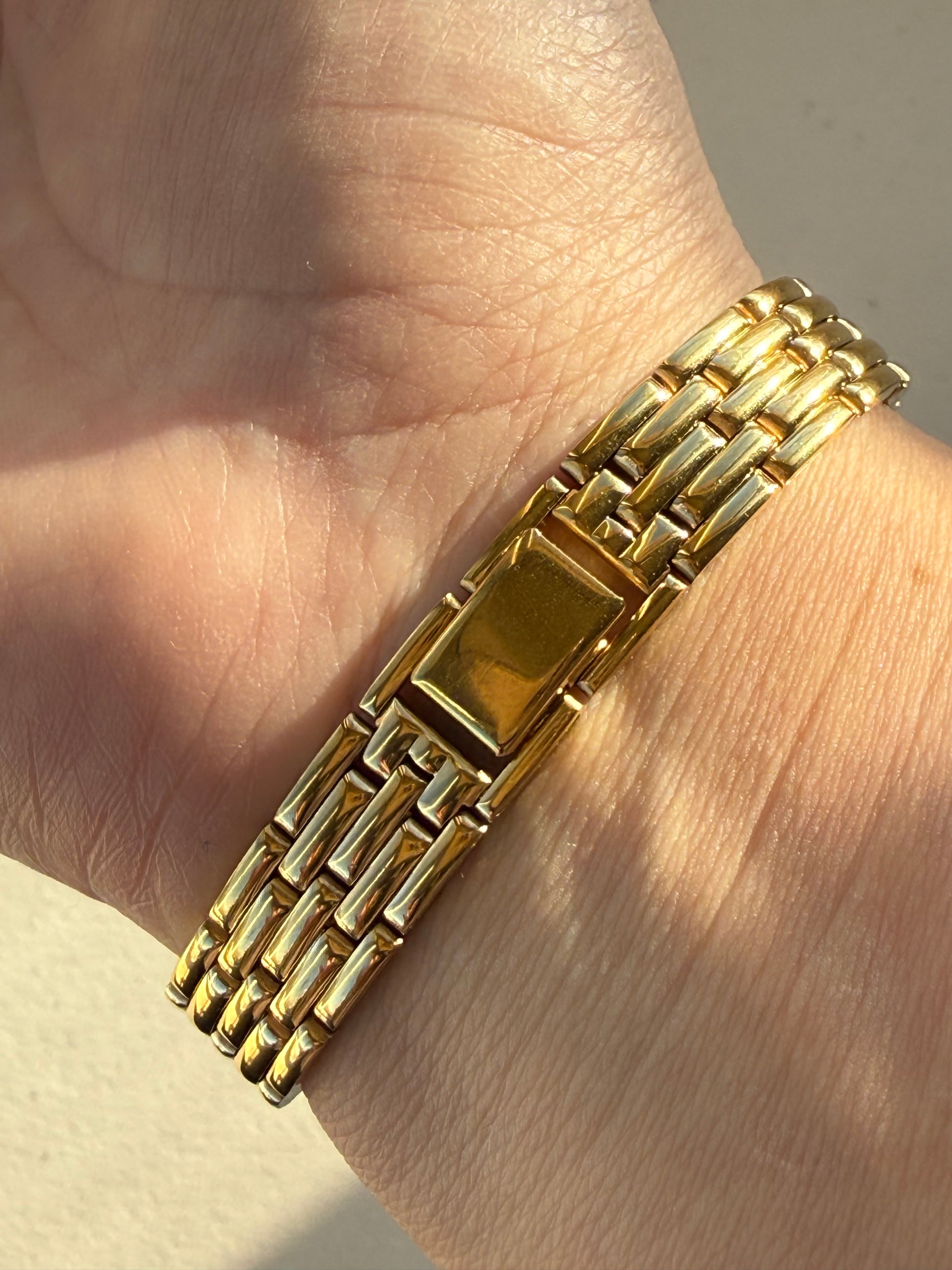 1991 Seiko Quartz Gold Tone Tank Watch