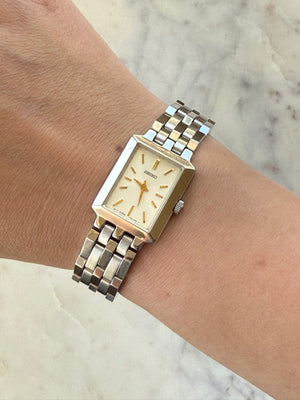 1998 Seiko Silver Tone Tank Watch