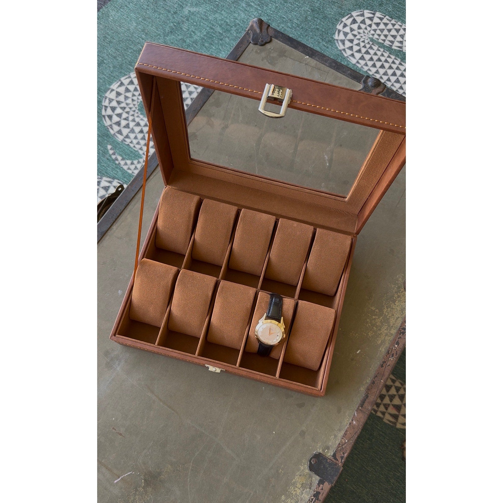 Premium 10-Slot Leatherette Watch Box