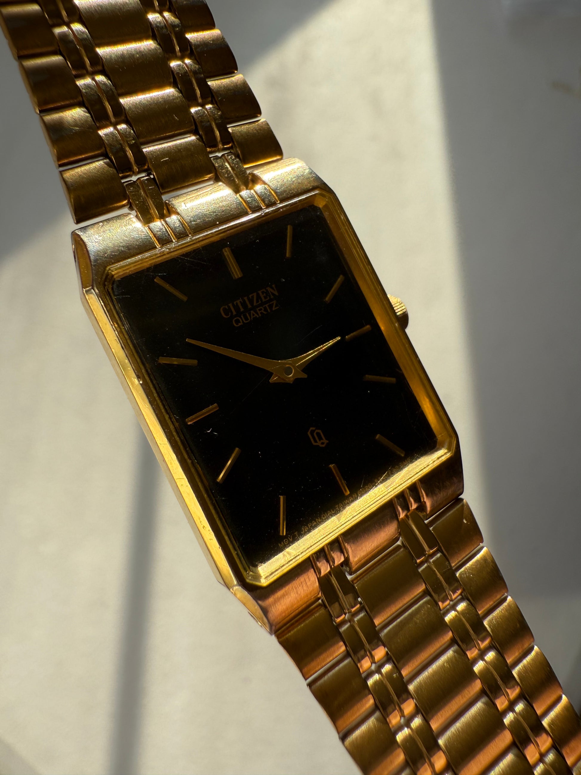 1980’s Citizen Quartz CQ Gold Tone Tank