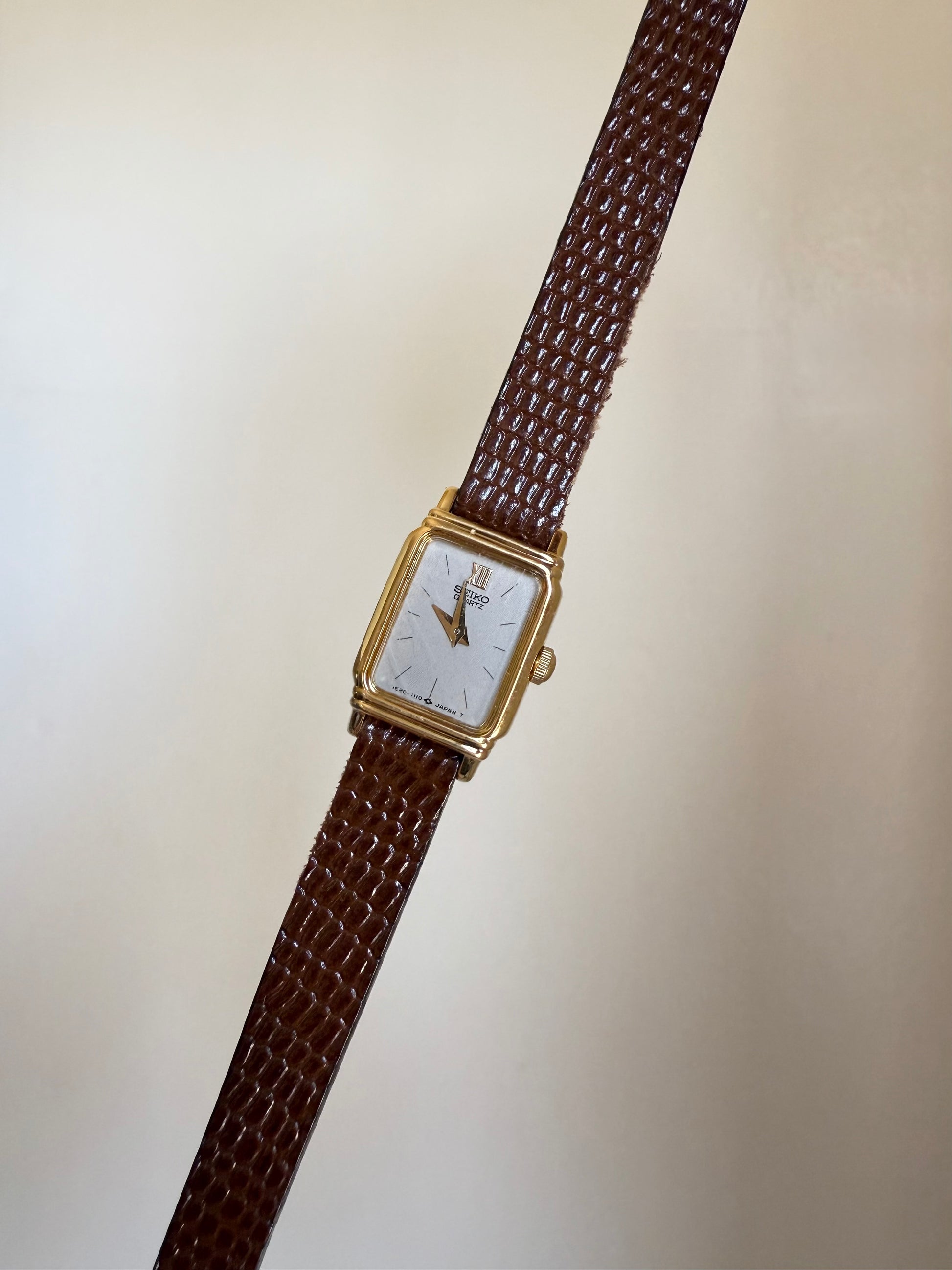 1985 Seiko Quartz Petite Gold Tone Tank Watch