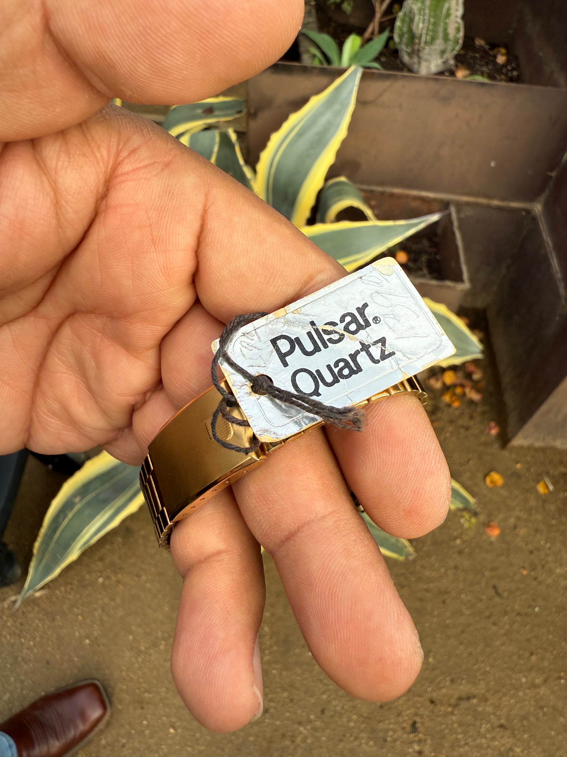 1981 Pulsar Quartz by SEIKO (NOS) Gold Tone Hexagon Watch