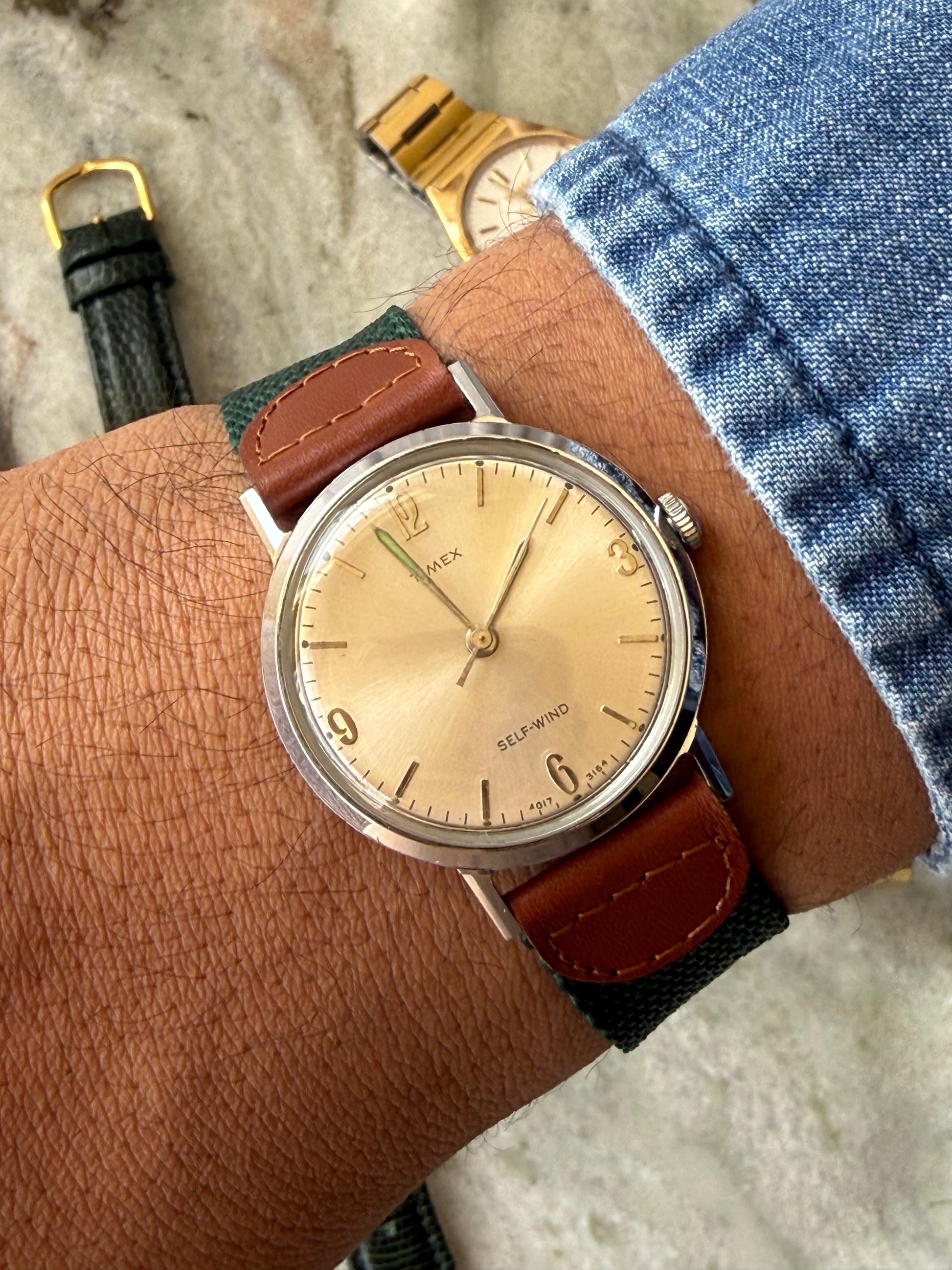 1964 Timex Self Wind Silver Tone Watch