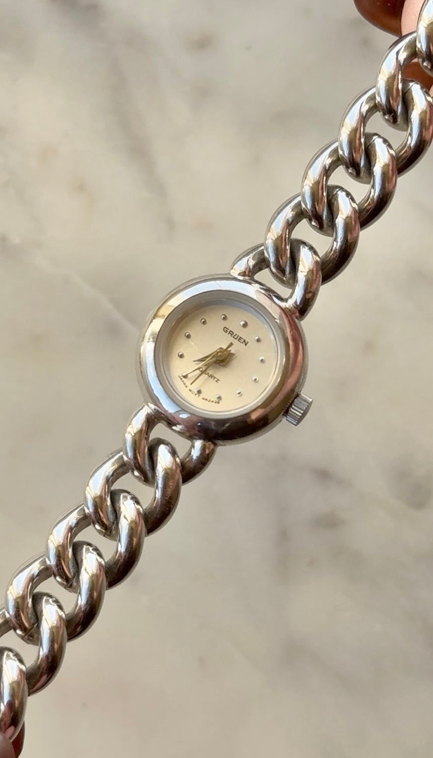 1990's Gruen Quartz Chain Bracelet Watch