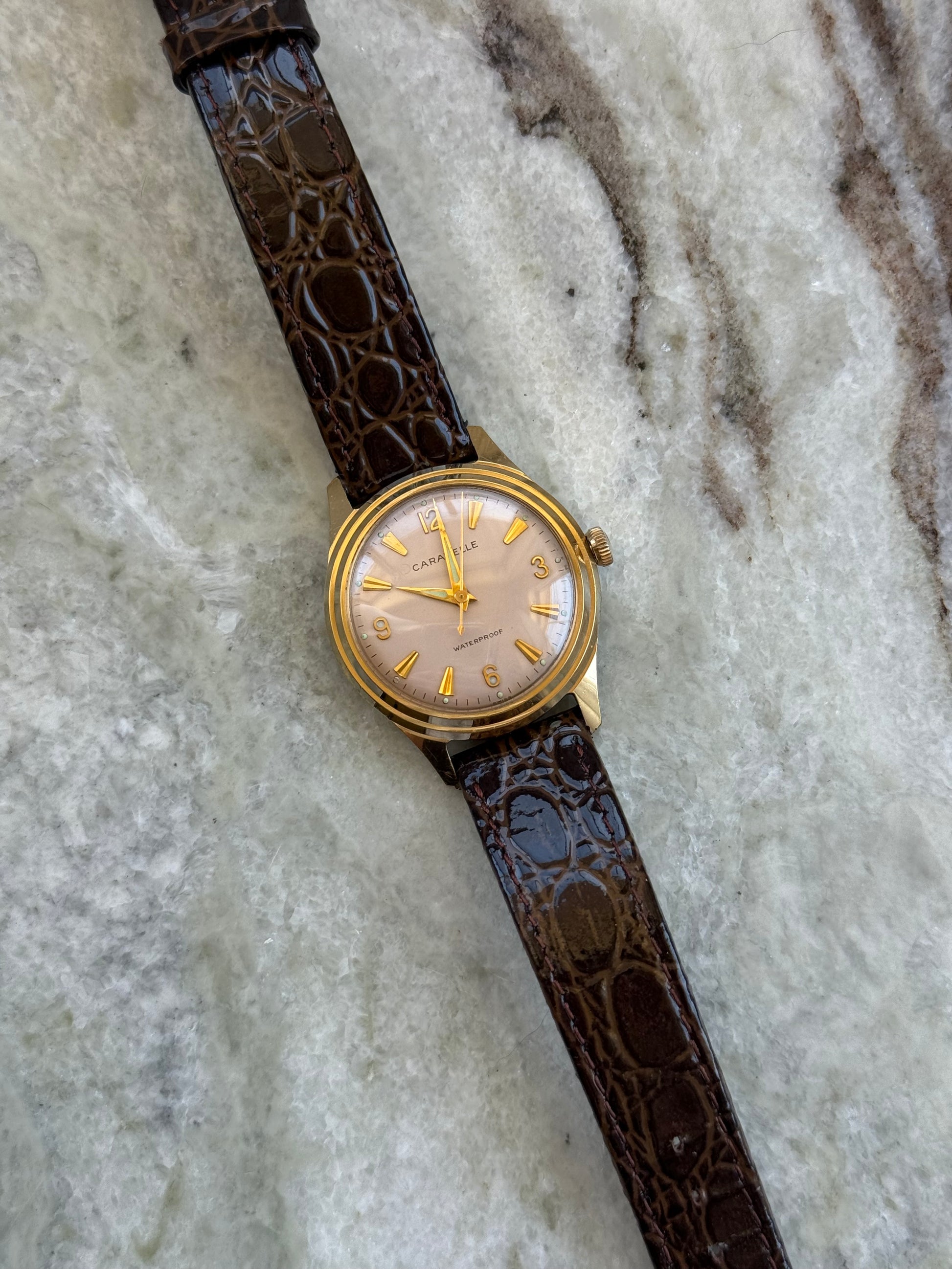 1965 Caravelle by BULOVA Gold Tone Mechanical Dress Watch