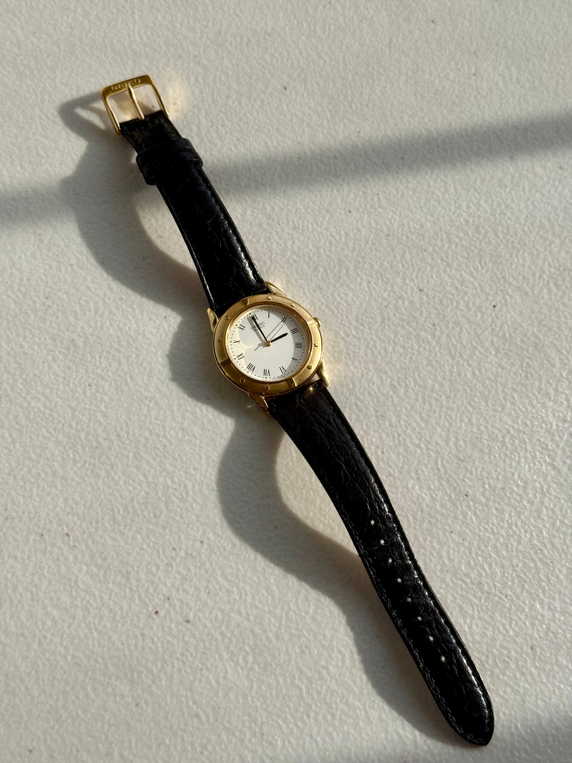 1994 Seiko Quartz Roman Nautical Gold Tone Watch