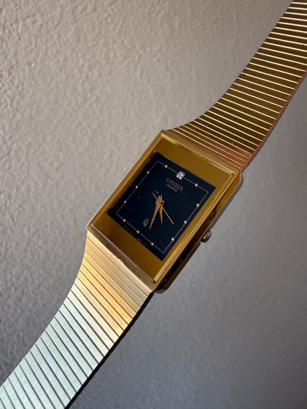 1980’s Citizen Quartz “CQ” Gold Plated “XMAS 1986” Tank Watch