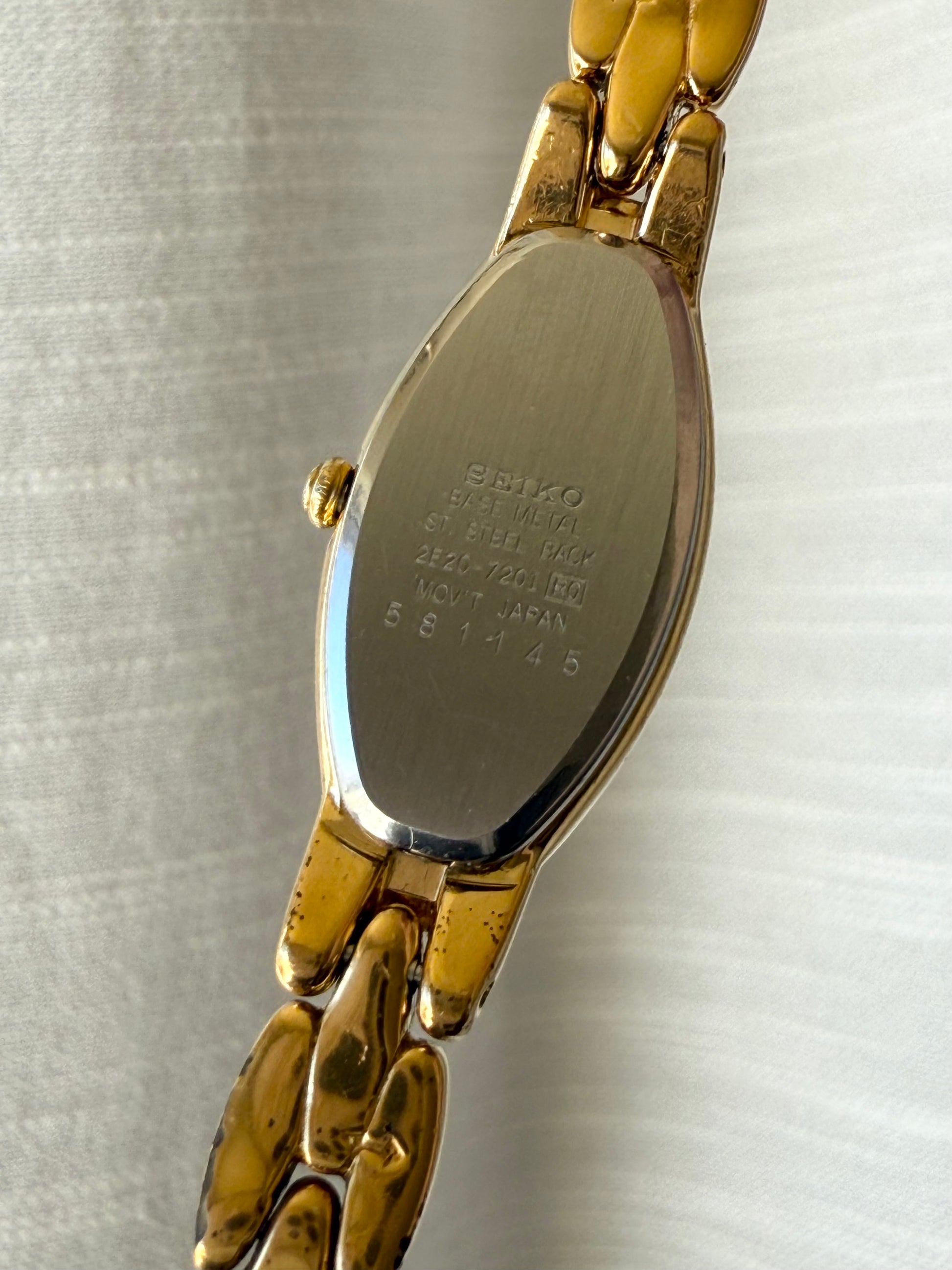 1995 Seiko Gold Tone MOP Oval Watch